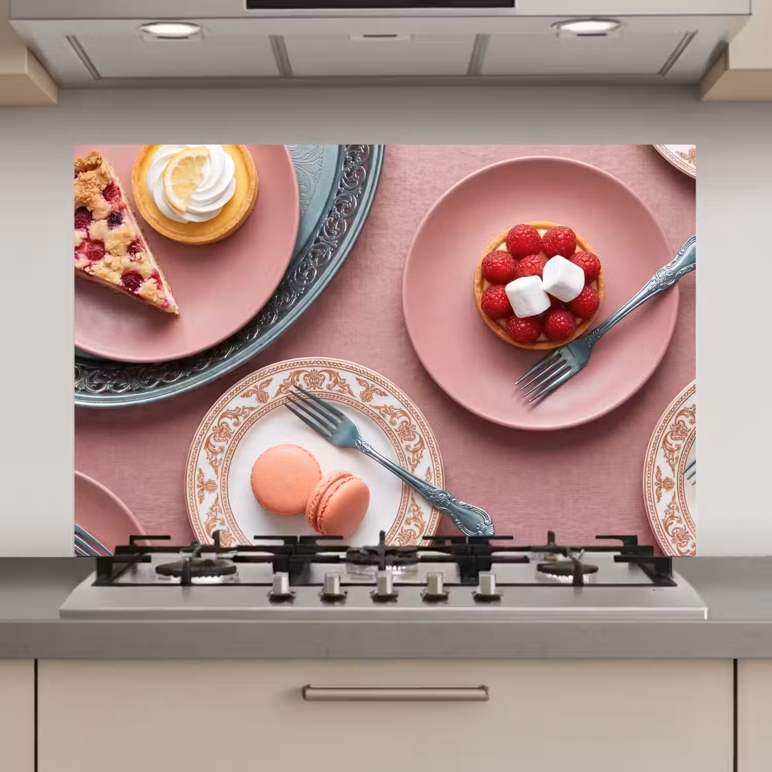 Dessert - Taart - Gebak - Zoet - Roze keuken achterwand spatscherm klein -3d_website