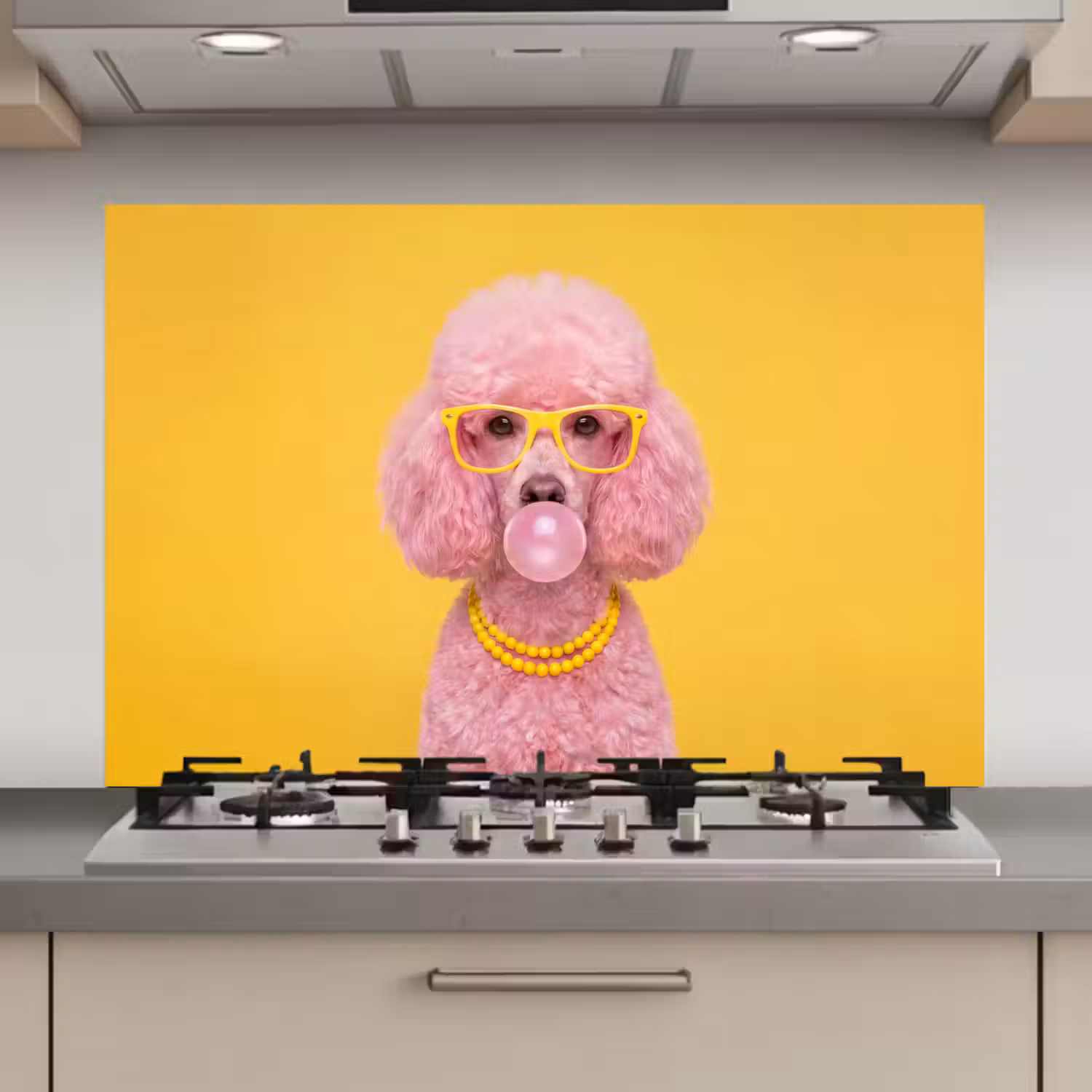 Hond - Kauwgum - Dieren - Modern - Roze keuken achterwand spatscherm klein -3d_website