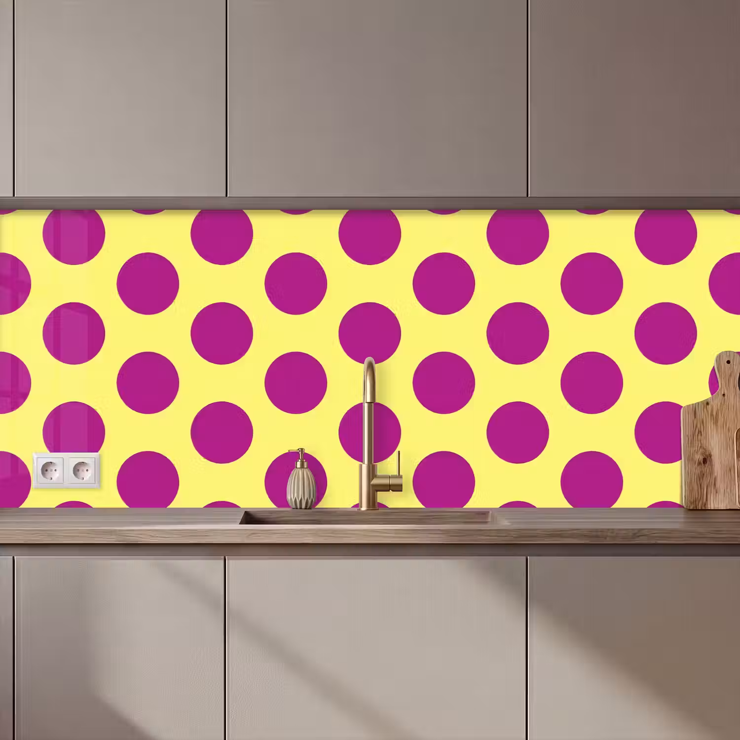 Dots - Klassiek - Geel keuken achterwand 2 middel 871 zz_3dshopping