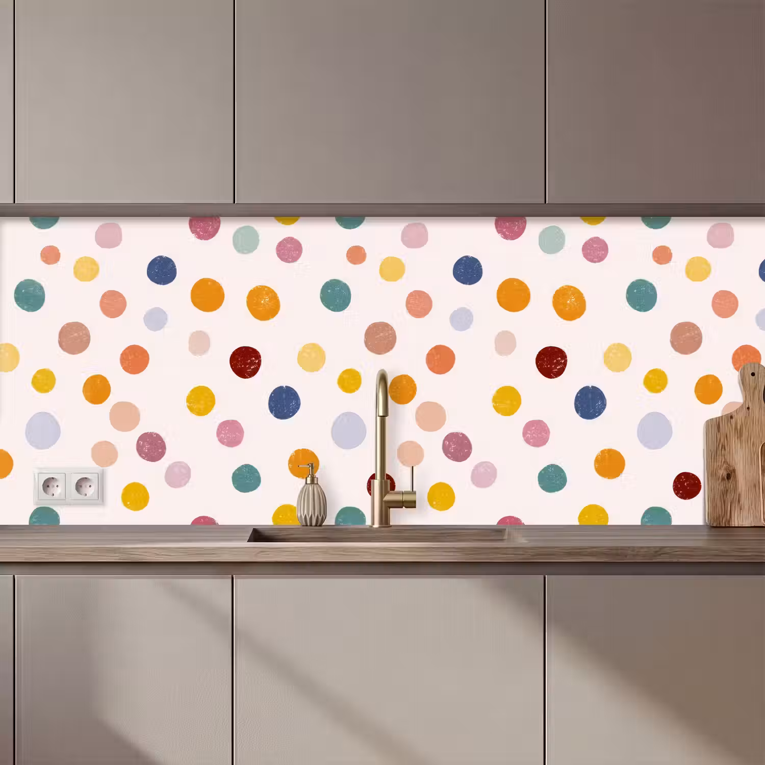 Stippen - Subtiel - Kleurrijk keuken achterwand 2 middel 871 zz_3dshopping