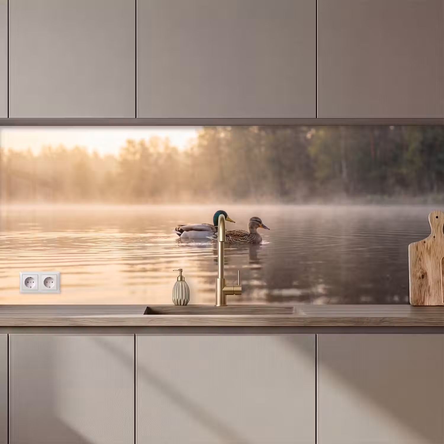 Eenden - Water - Mist - Natuur keuken achterwand 2 middel zz_3dshopping