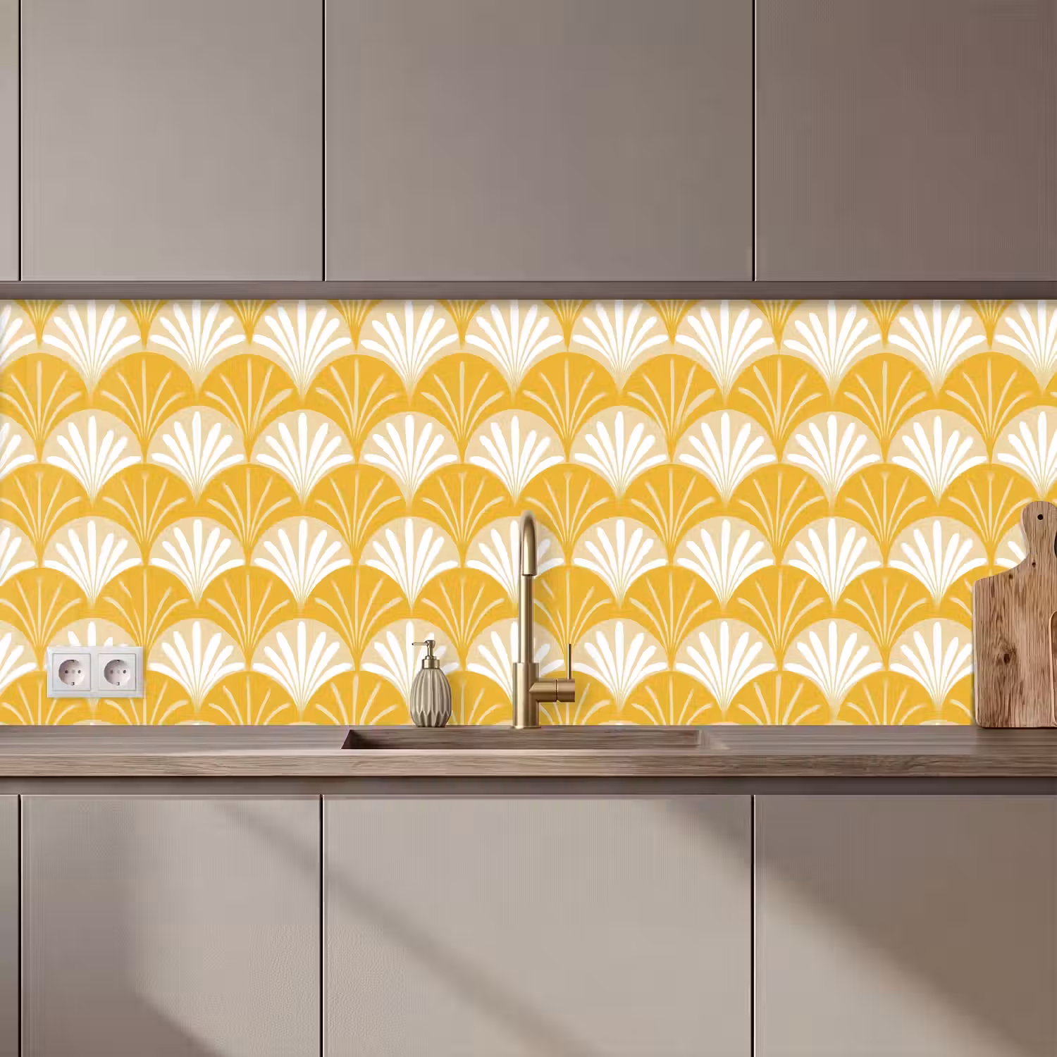 Waaier - Geel - Art keuken achterwand 2 middel 871 zz_3dshopping