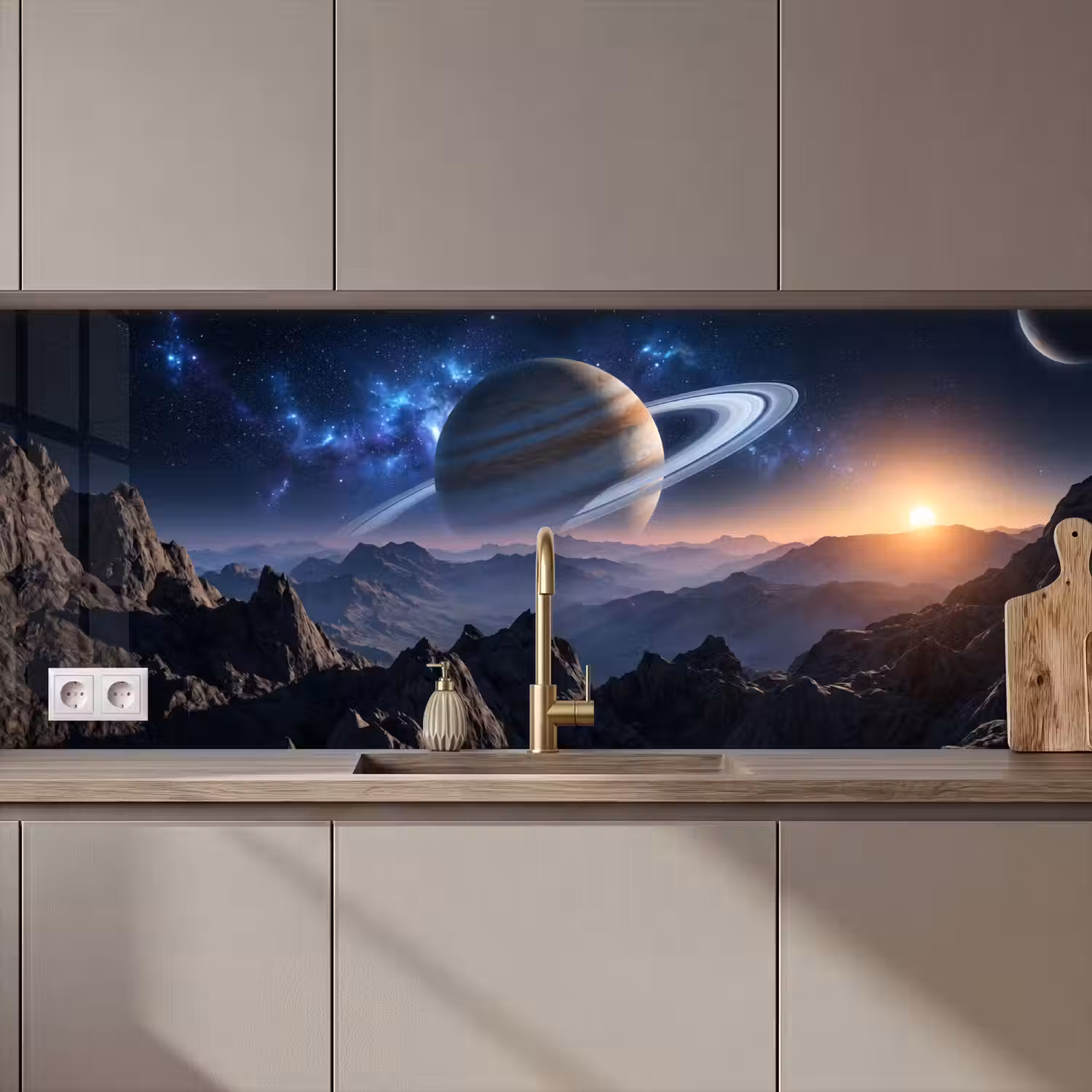 Fantasy - Kosmos - Landschap keuken achterwand 2 middel zz_3dshopping