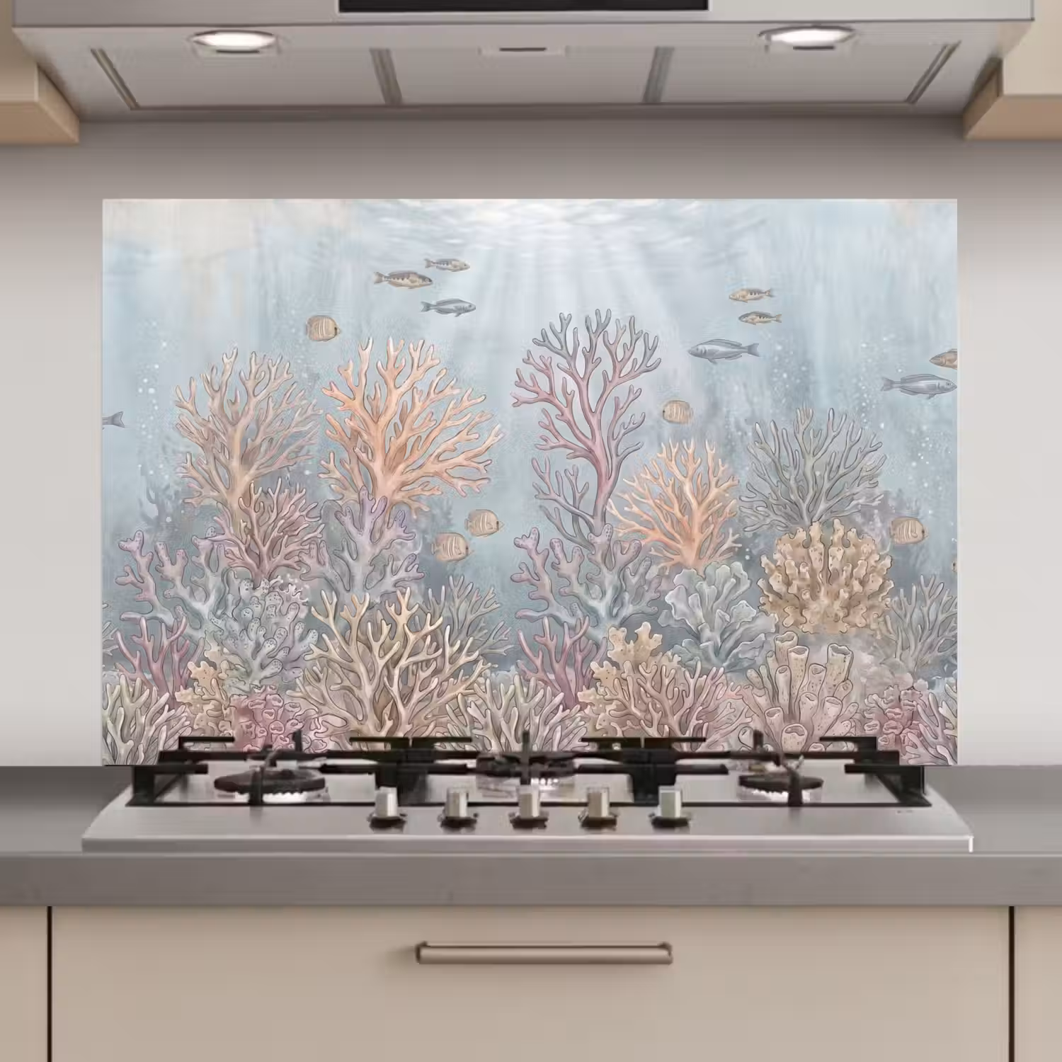 Vis - Koraal - Oceaan - Illustratie - Onderwater keuken achterwand spatscherm klein -3d_website