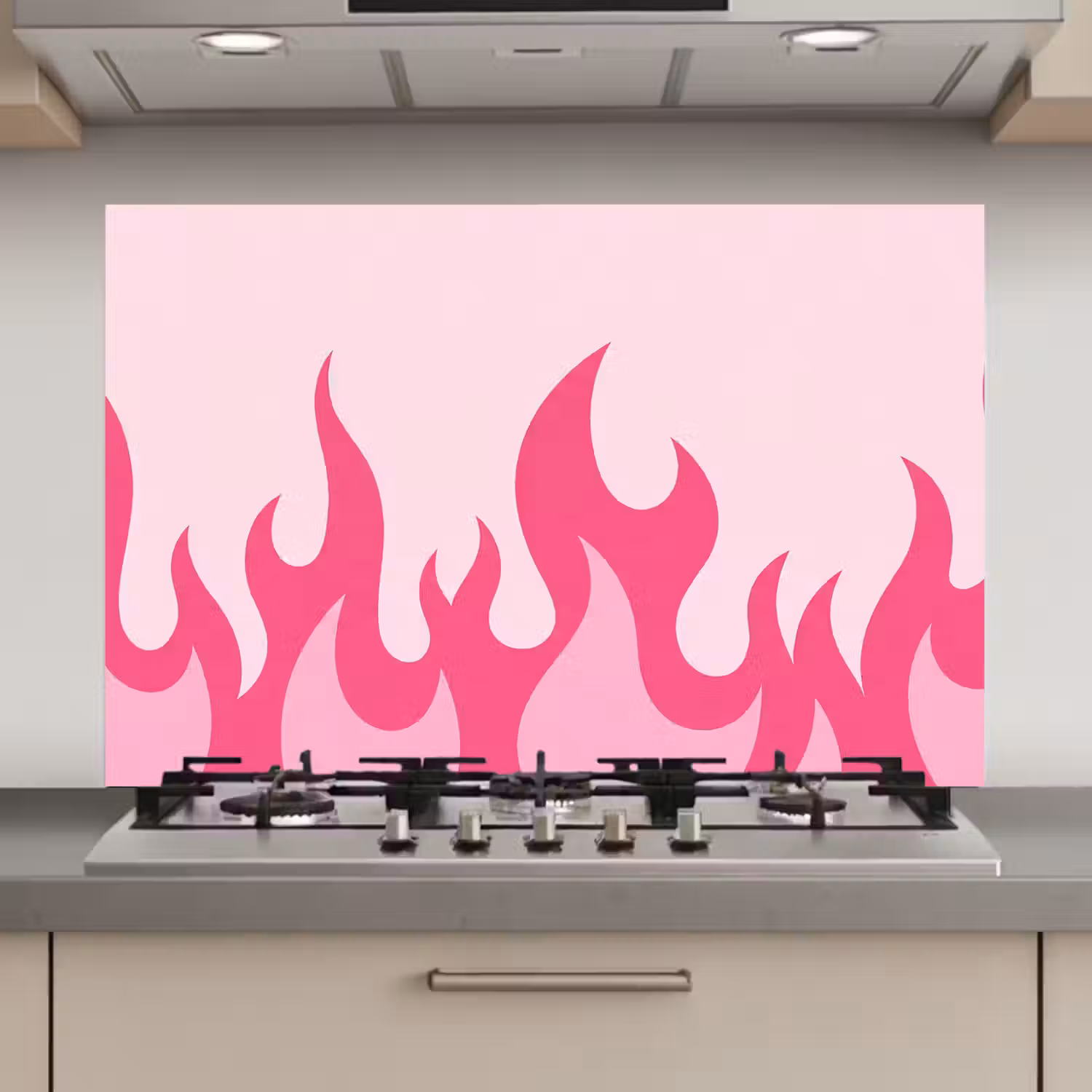 Vlammen - Patroon - Abstract - Modern - Roze keuken achterwand spatscherm klein -3d_website