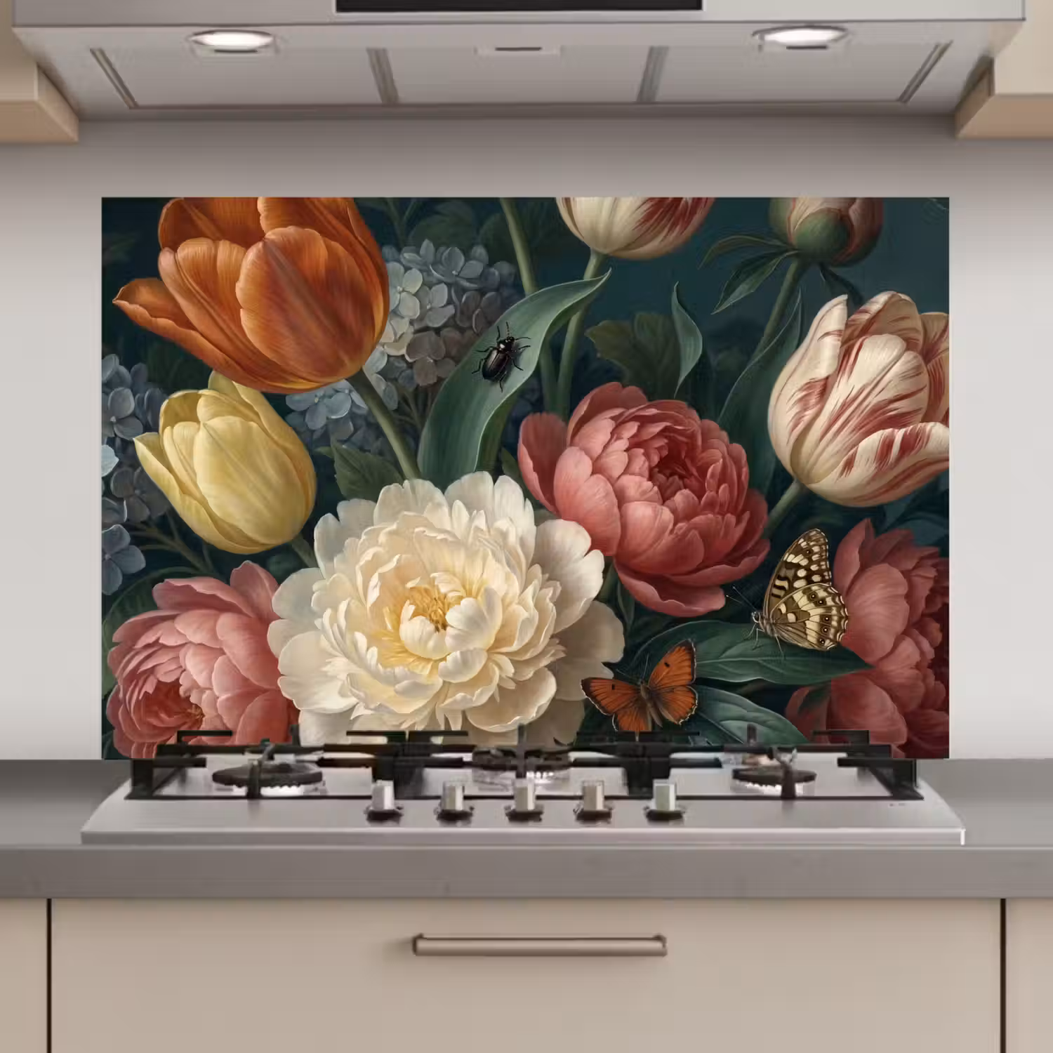 Bloemen - Boeket - Natuur - Klassiek - Donker keuken achterwand spatscherm klein -3d_website