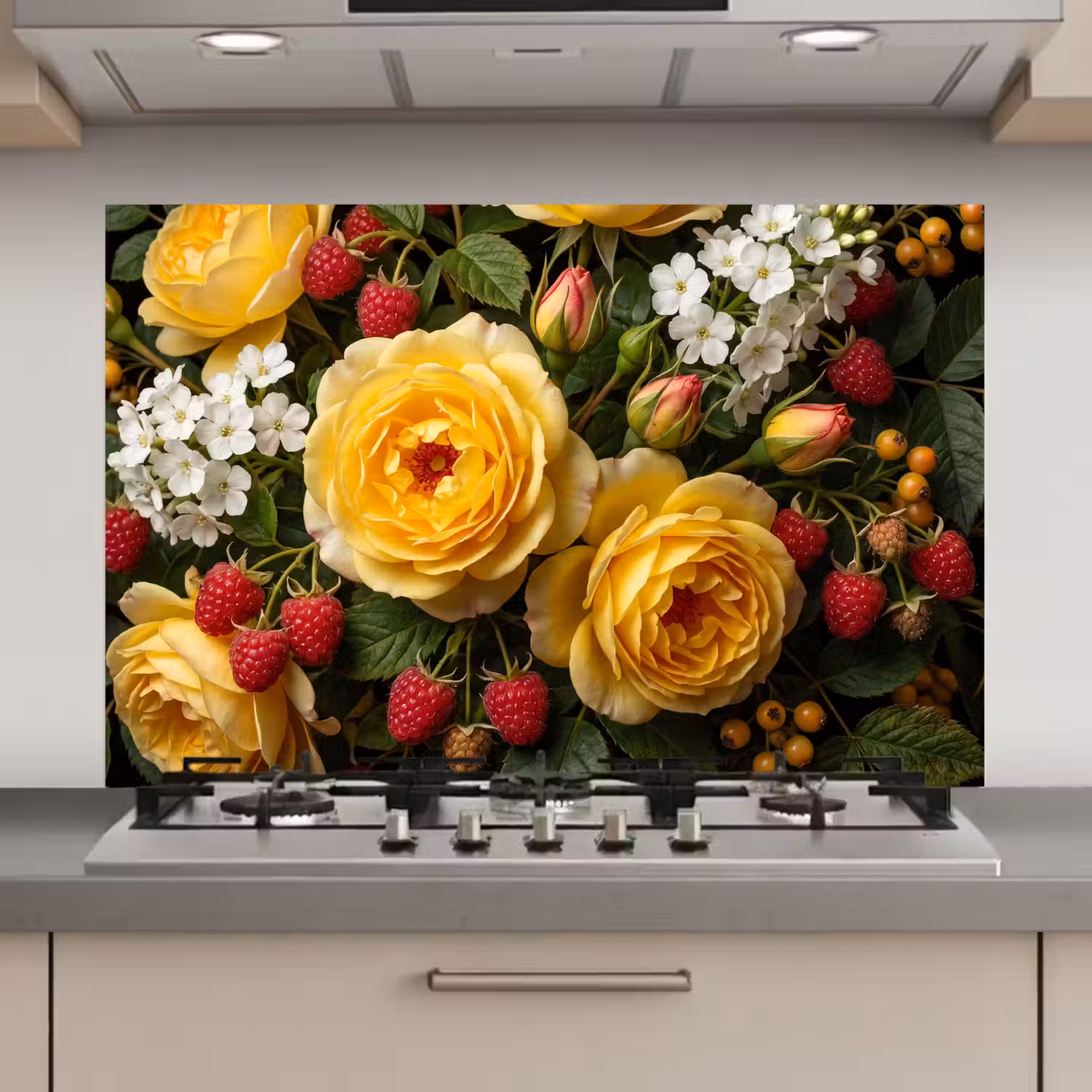 Bloemen - Boeket - Natuur - Klassiek - Geel keuken achterwand spatscherm klein -3d_website