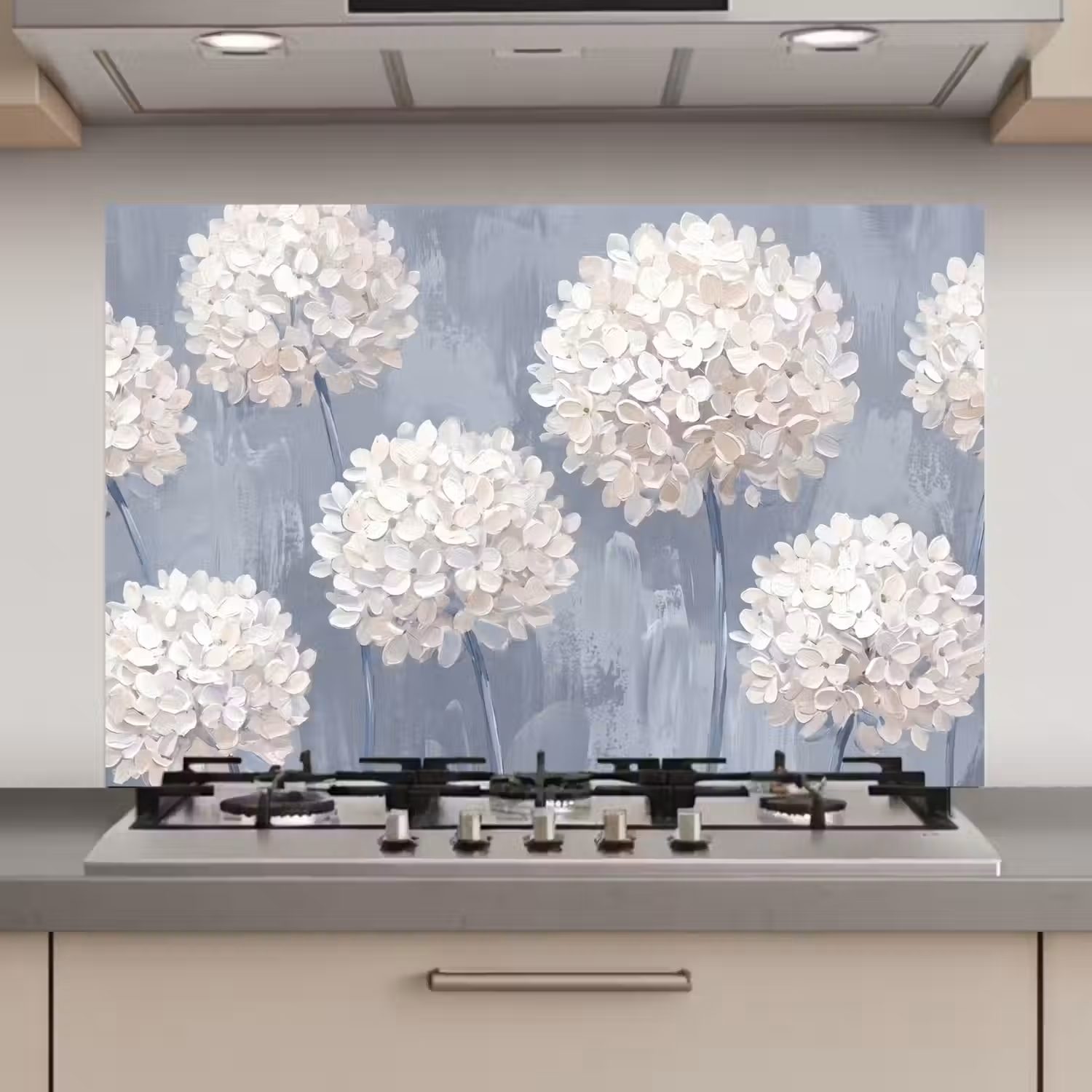 Bloemen - Illustratie - Blauw keuken achterwand 2 middel zz_3dshopping