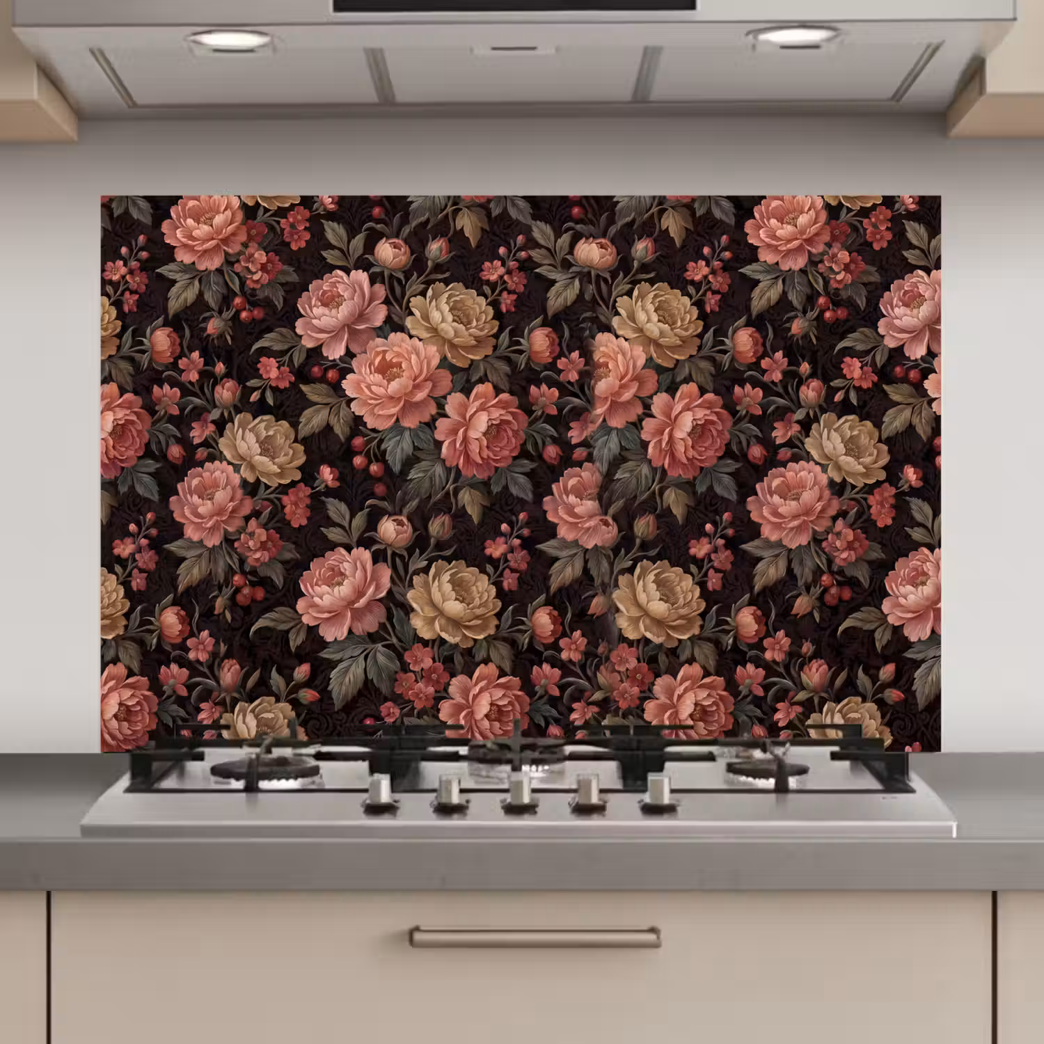 Bloemen - Patroon - Natuur - Vintage - Roze keuken achterwand spatscherm klein -3d_website