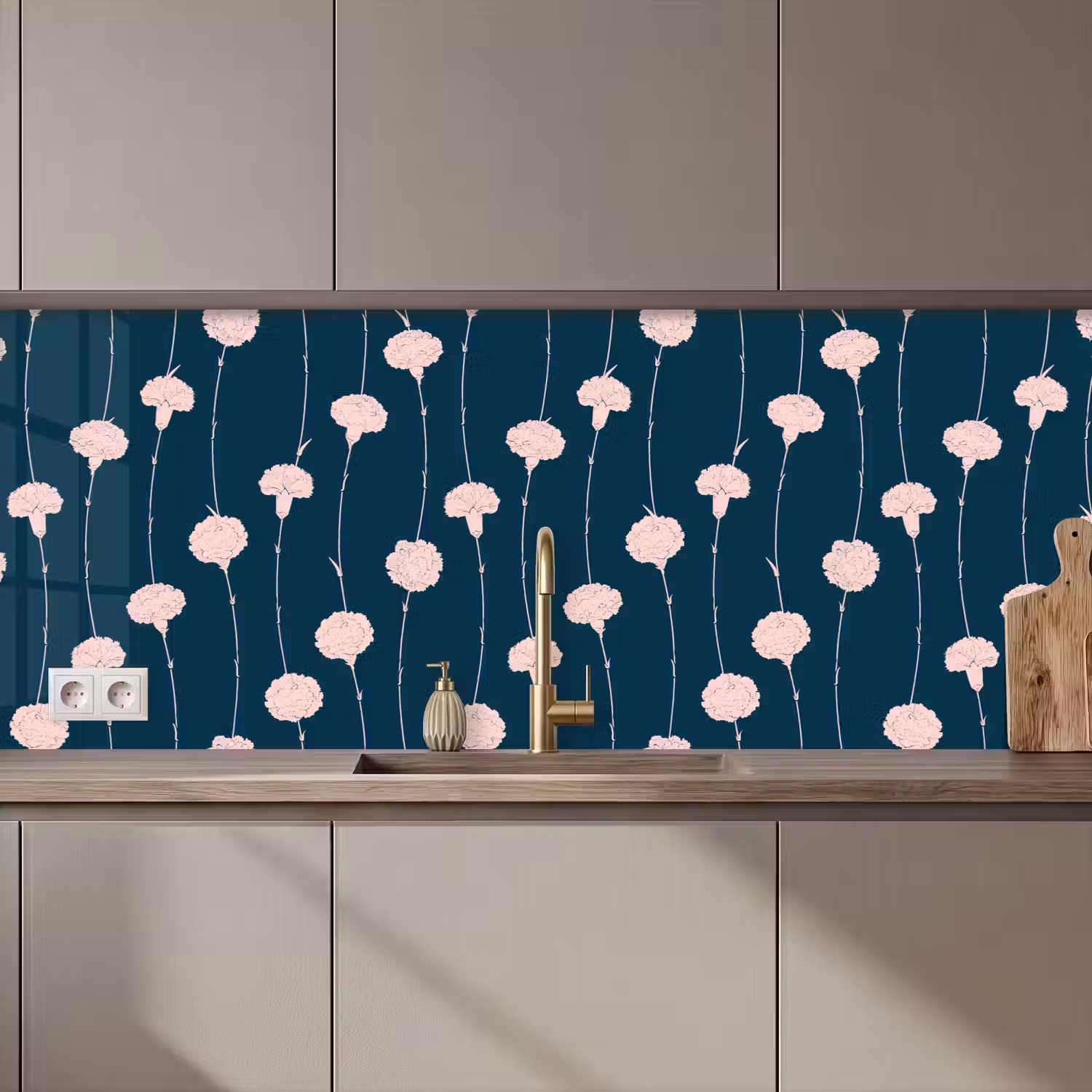 Bloemen - Pioenroos - Patronen - Pastel keuken achterwand 2 middel 871 zz_3dshopping