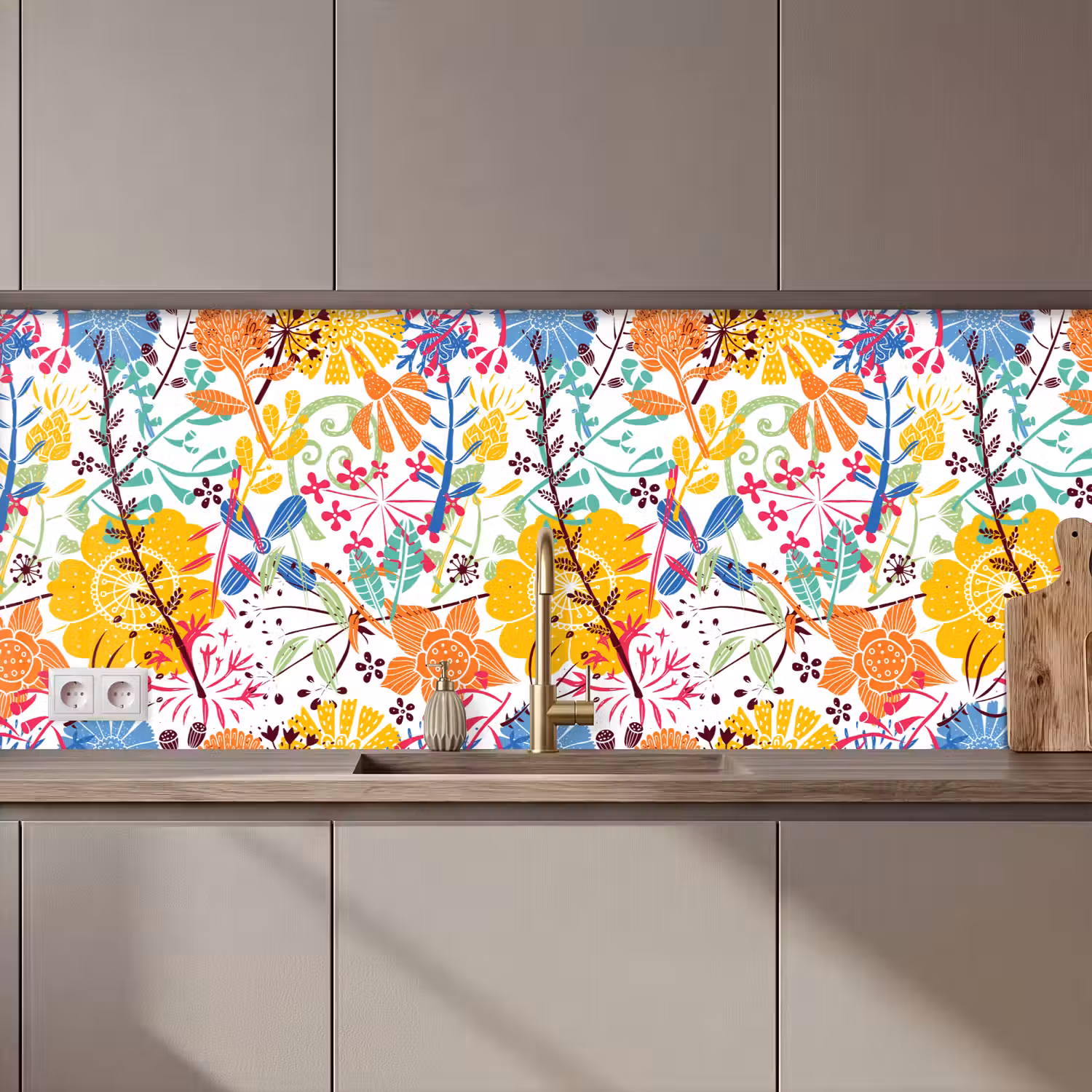Bloemen - Planten - Regenboog - Patronen keuken achterwand 2 middel 871 zz_3dshopping