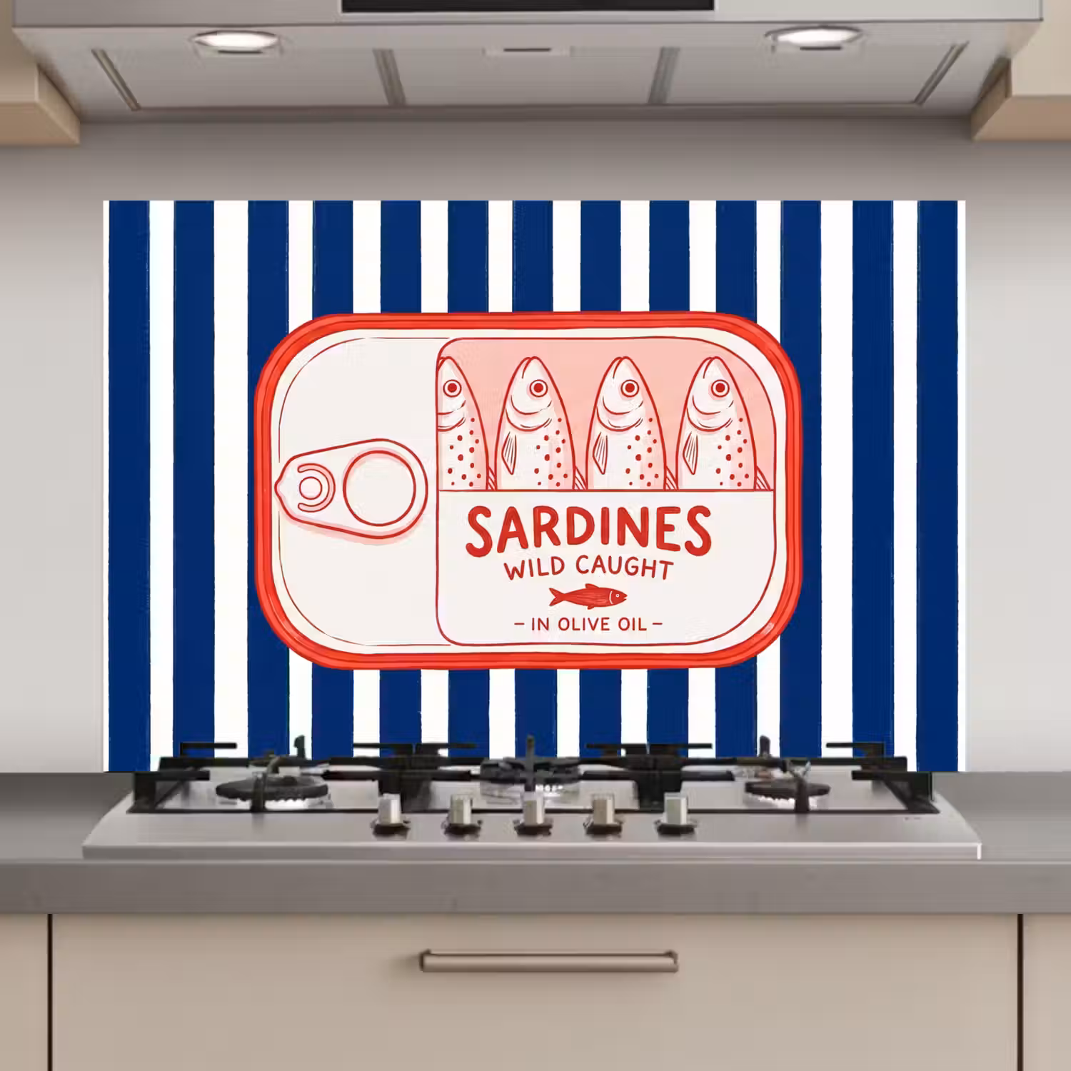 Eten - Vis - Blik - Illustratie - Rood keuken achterwand spatscherm klein -3d_website