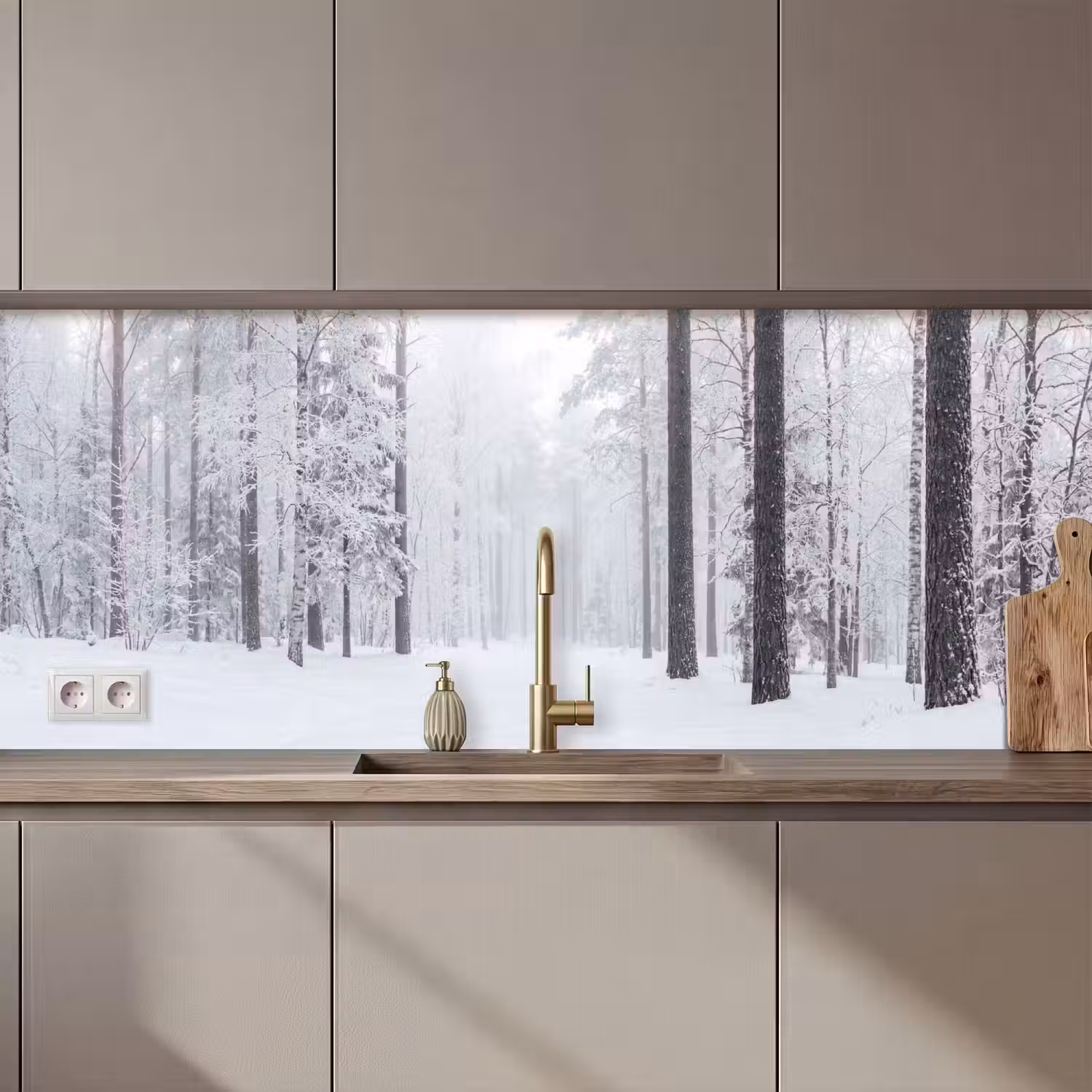 Bos - Sneeuw - Pad - Winter - Stilte keuken achterwand 2 middel zz_3dshopping