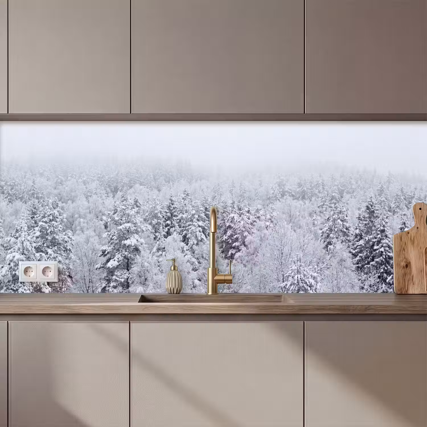 Bos - Sneeuw - Winter - Natuur - Wit keuken achterwand 2 middel zz_3dshopping