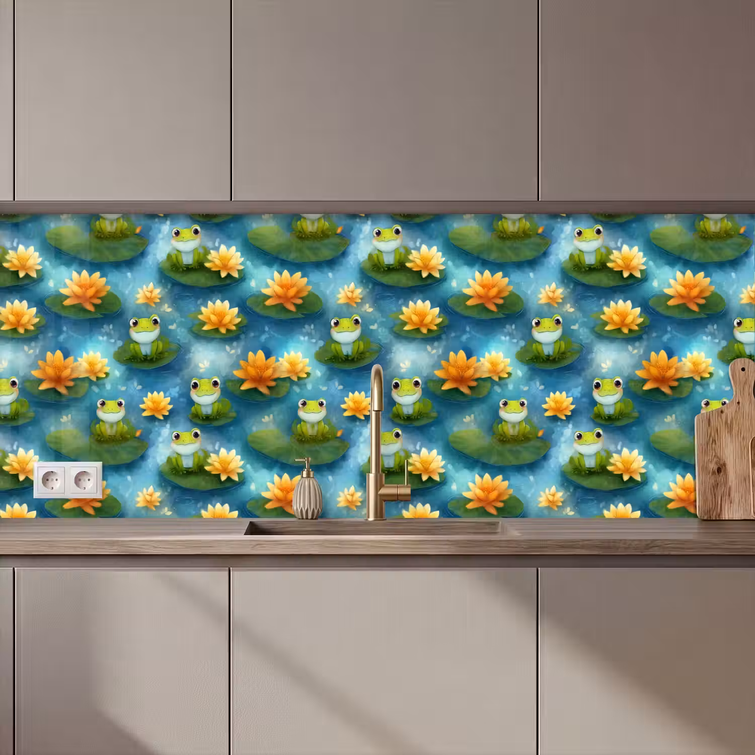 Kikker - Lelies - Groen keuken achterwand 2 middel 871 zz_3dshopping