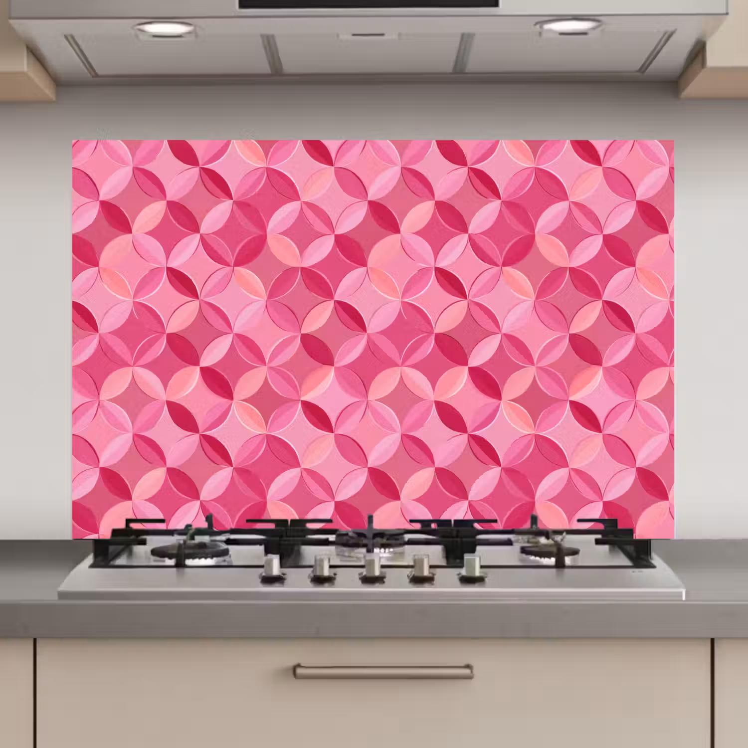 Geometrisch - Mozaïek - Modern - Roze keuken achterwand spatscherm klein 900 -3d_website