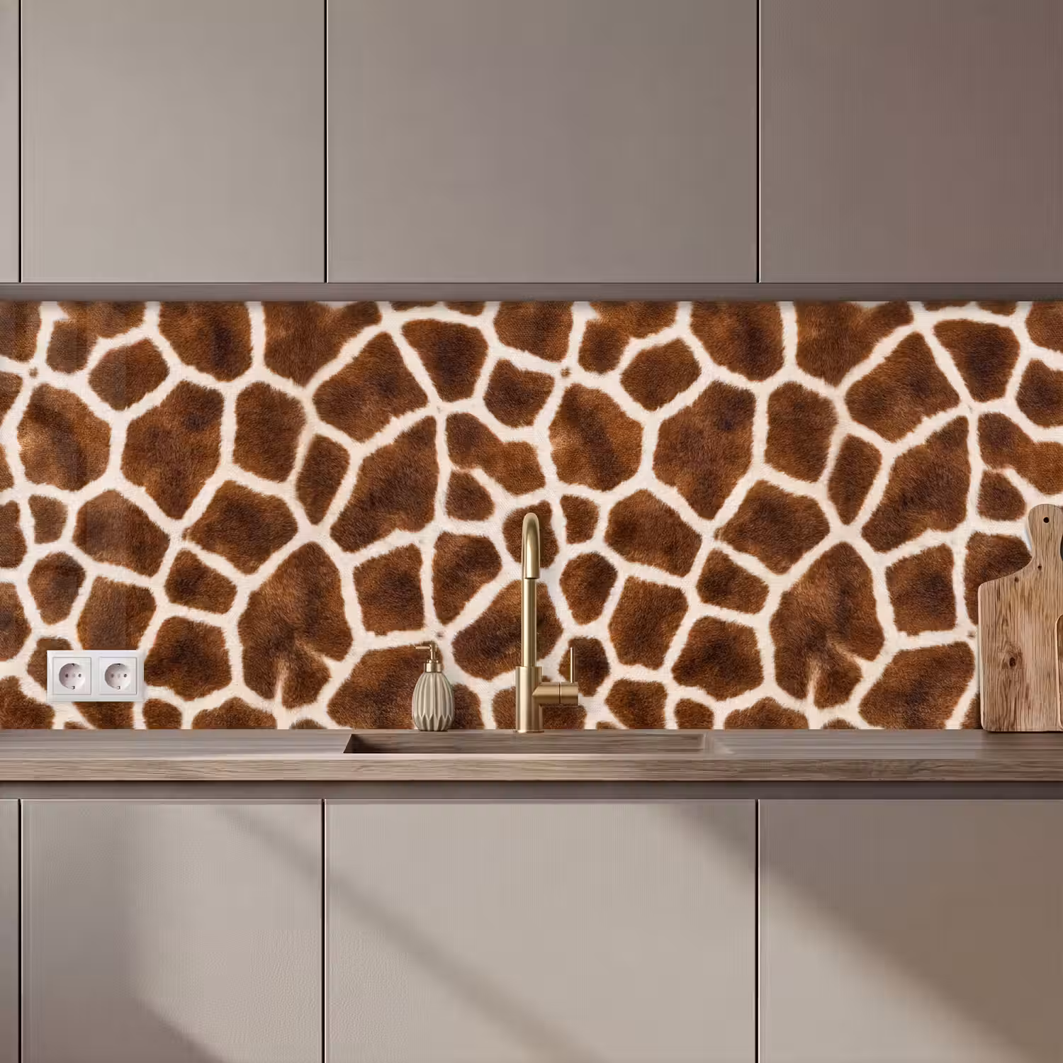 Giraf - Vacht - Klassiek - Bruin keuken achterwand 2 middel zz_3dshopping