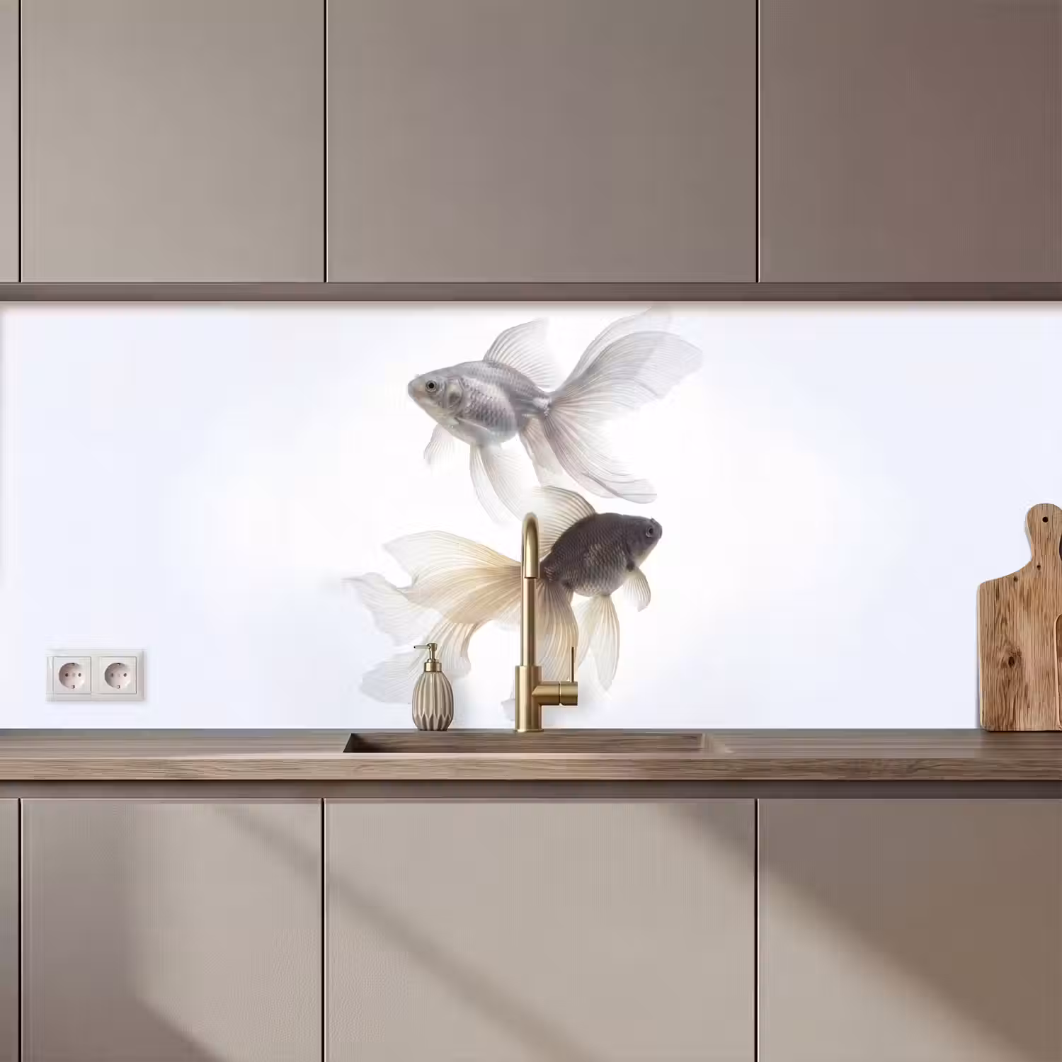 Goudvissen - Modern - Wit keuken achterwand 2 middel zz_3dshopping