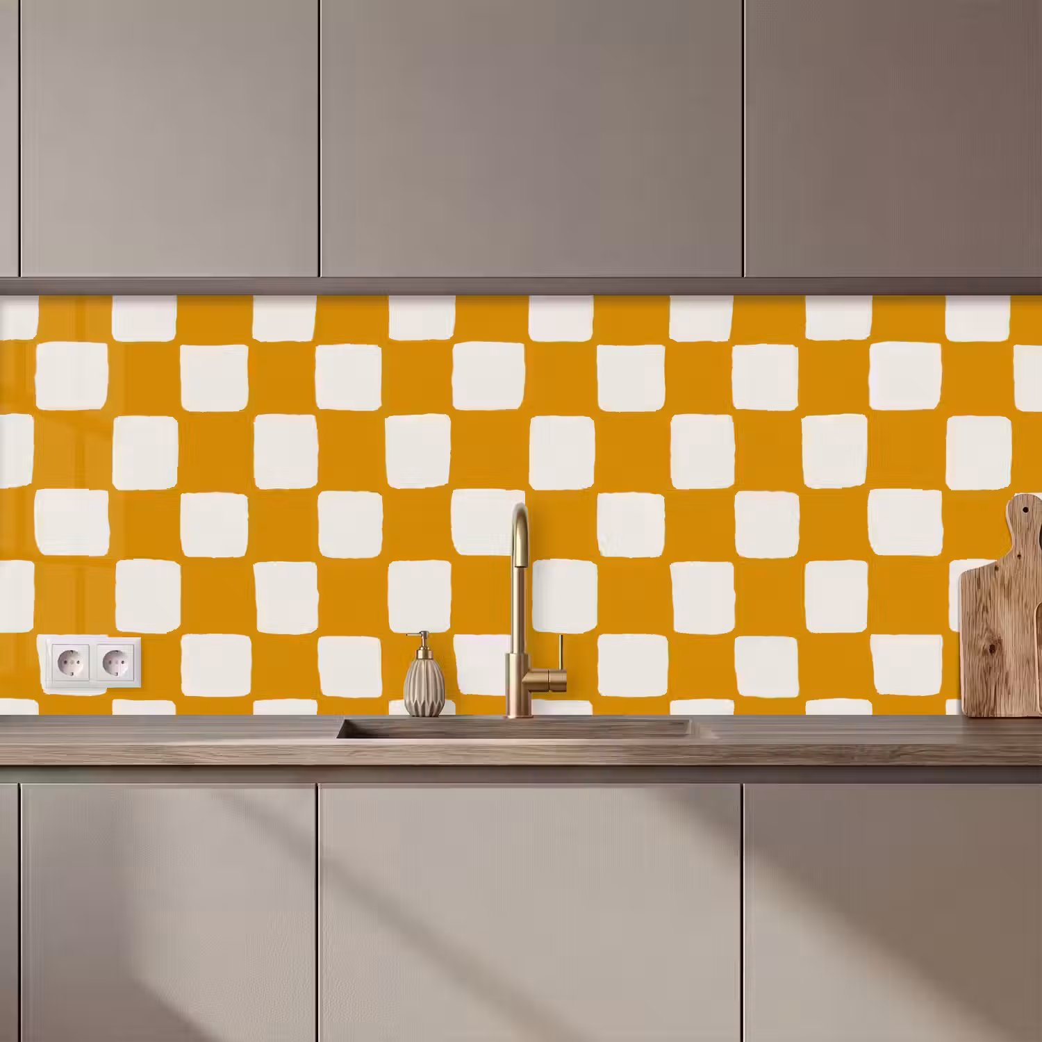 Grafisch - Patroon - Oker keuken achterwand 2 middel 871 zz_3dshopping