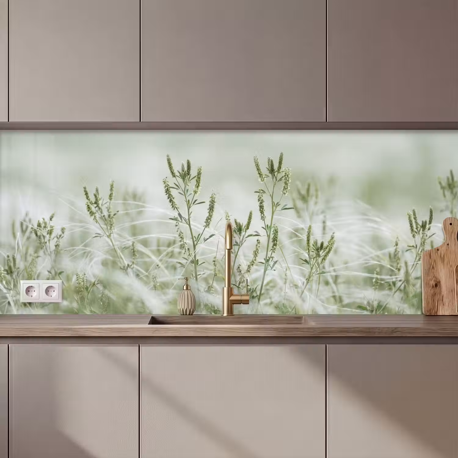Grassen - Minimalistisch - Groen keuken achterwand 2 middel zz_3dshopping