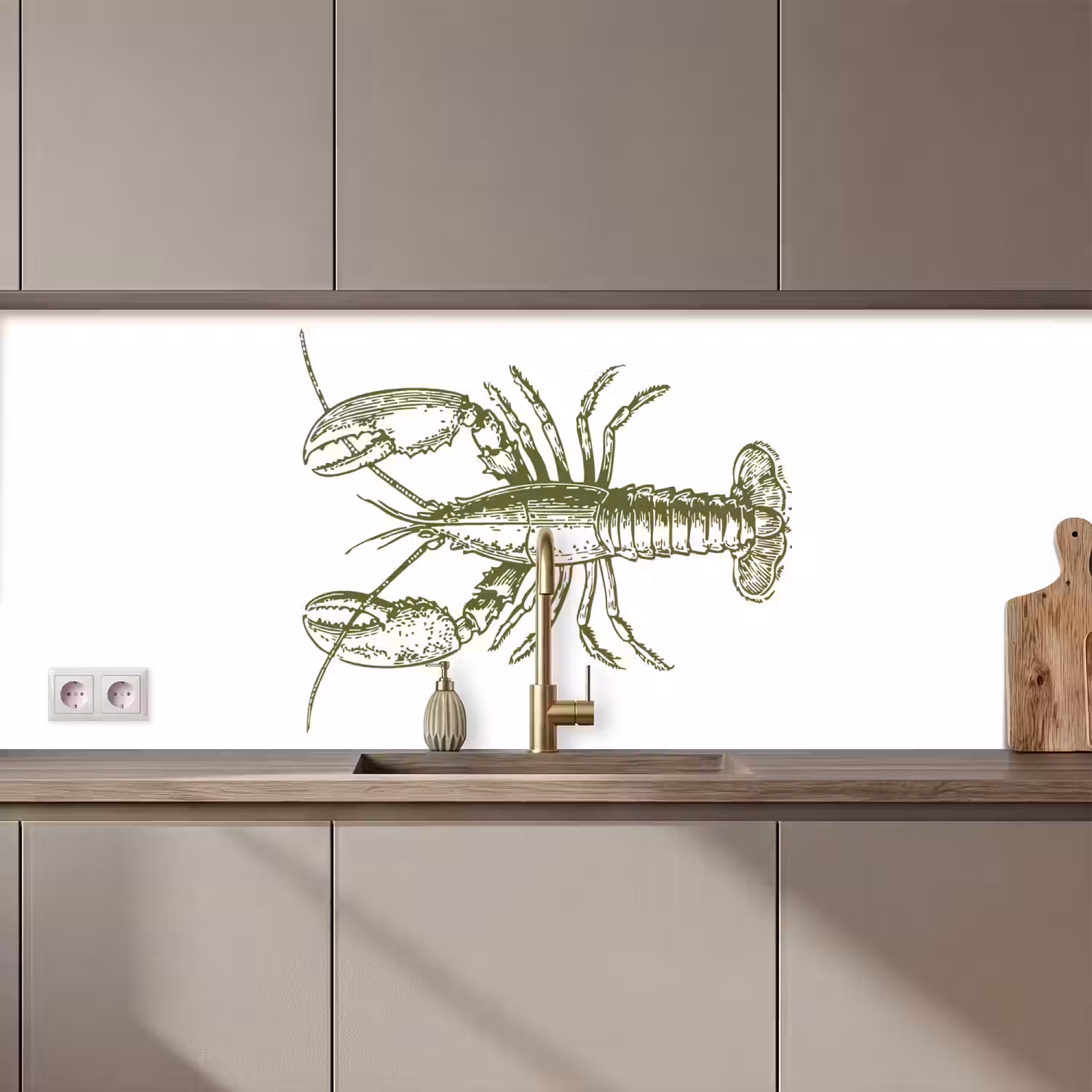 Groen - Kreeft - Wit keuken achterwand 2 middel zz_3dshopping