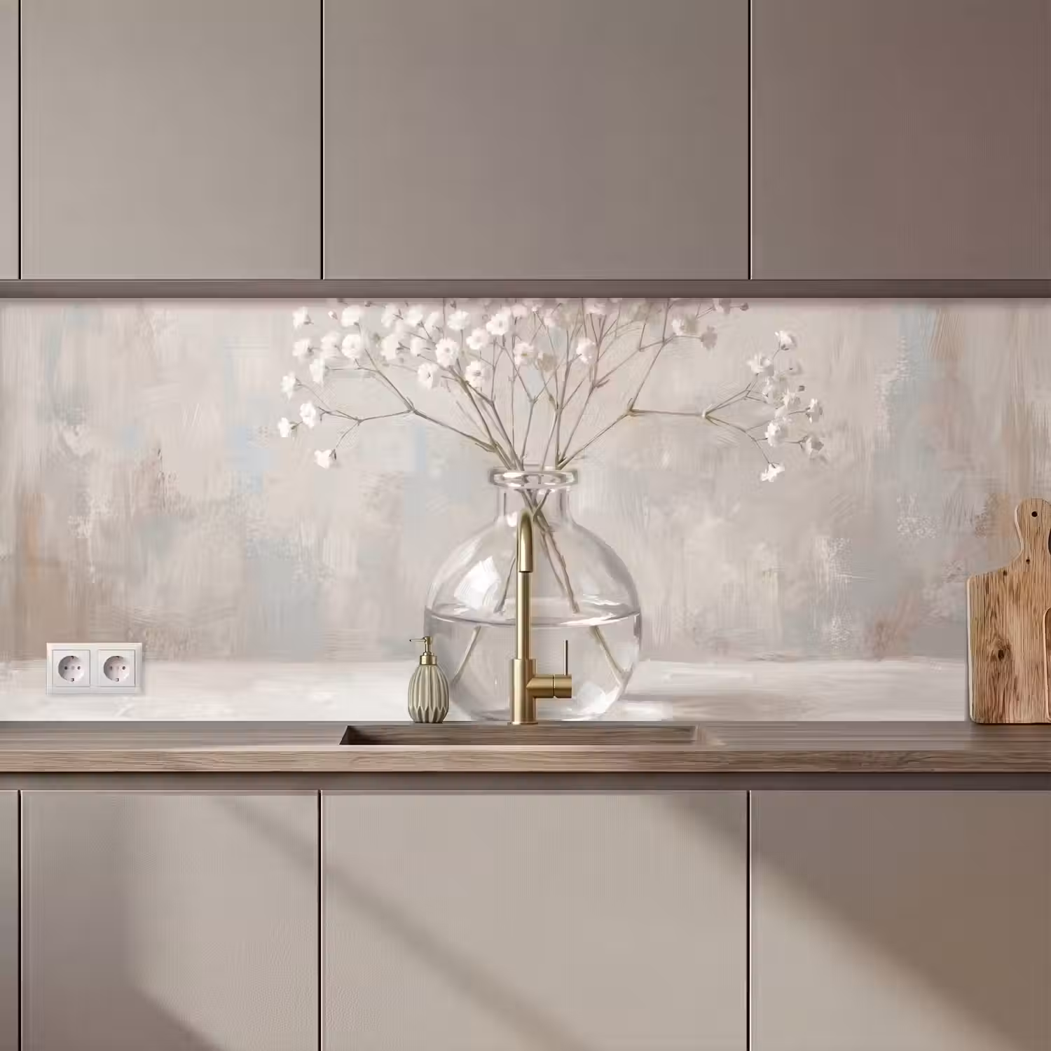 Gipskruid - Vaas - Wit keuken achterwand 2 middel zz_3dshopping