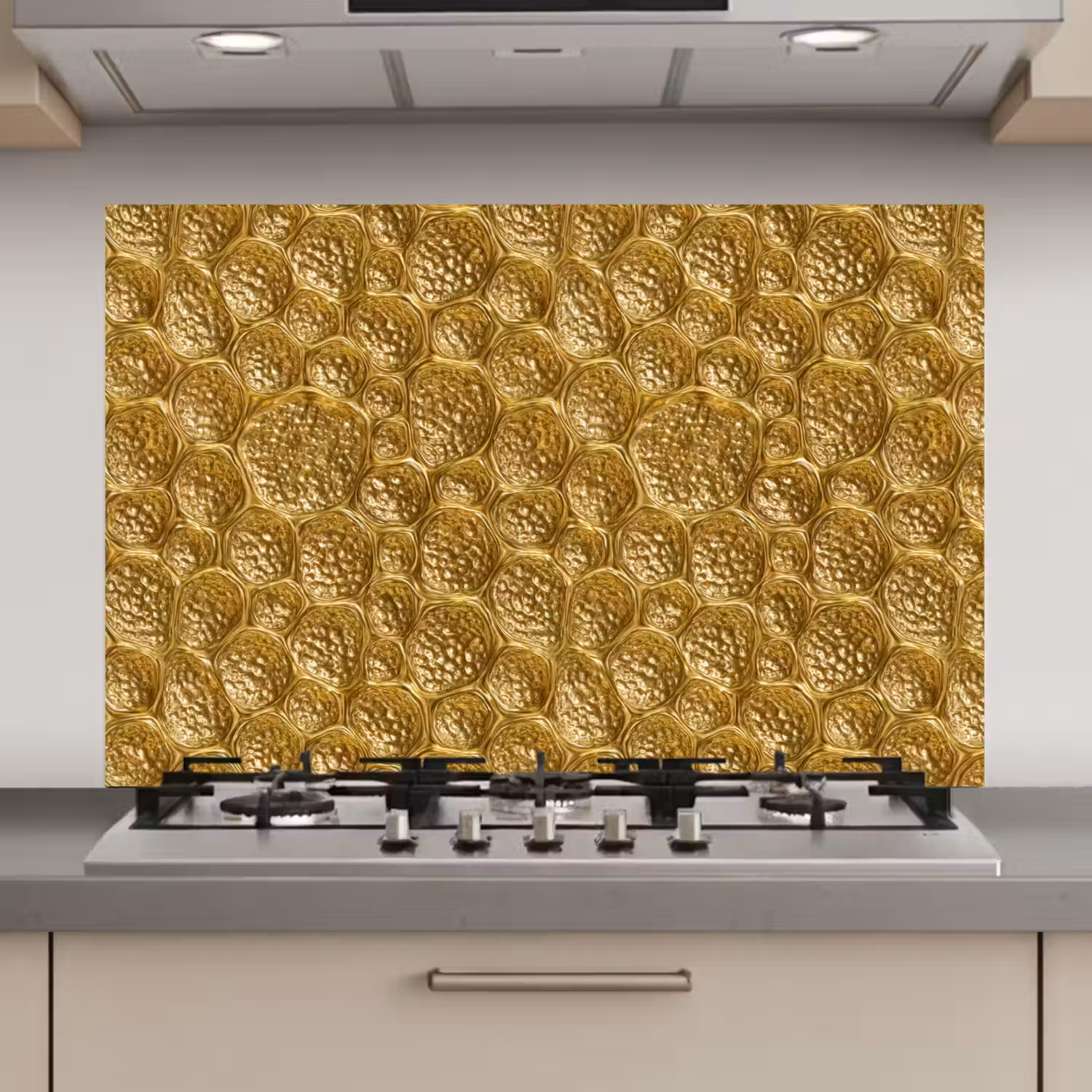 Gehamerd - Mozaïek - Antiek - Goud keuken achterwand spatscherm klein 900 -3d_website