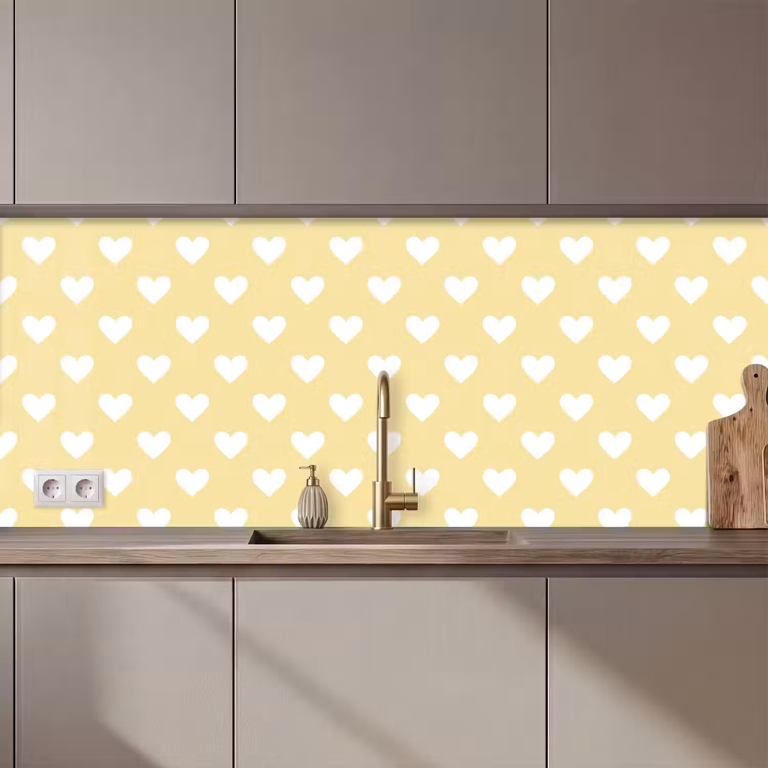 Hartjes - Patroon - Geel keuken achterwand 2 middel 871 zz_3dshopping
