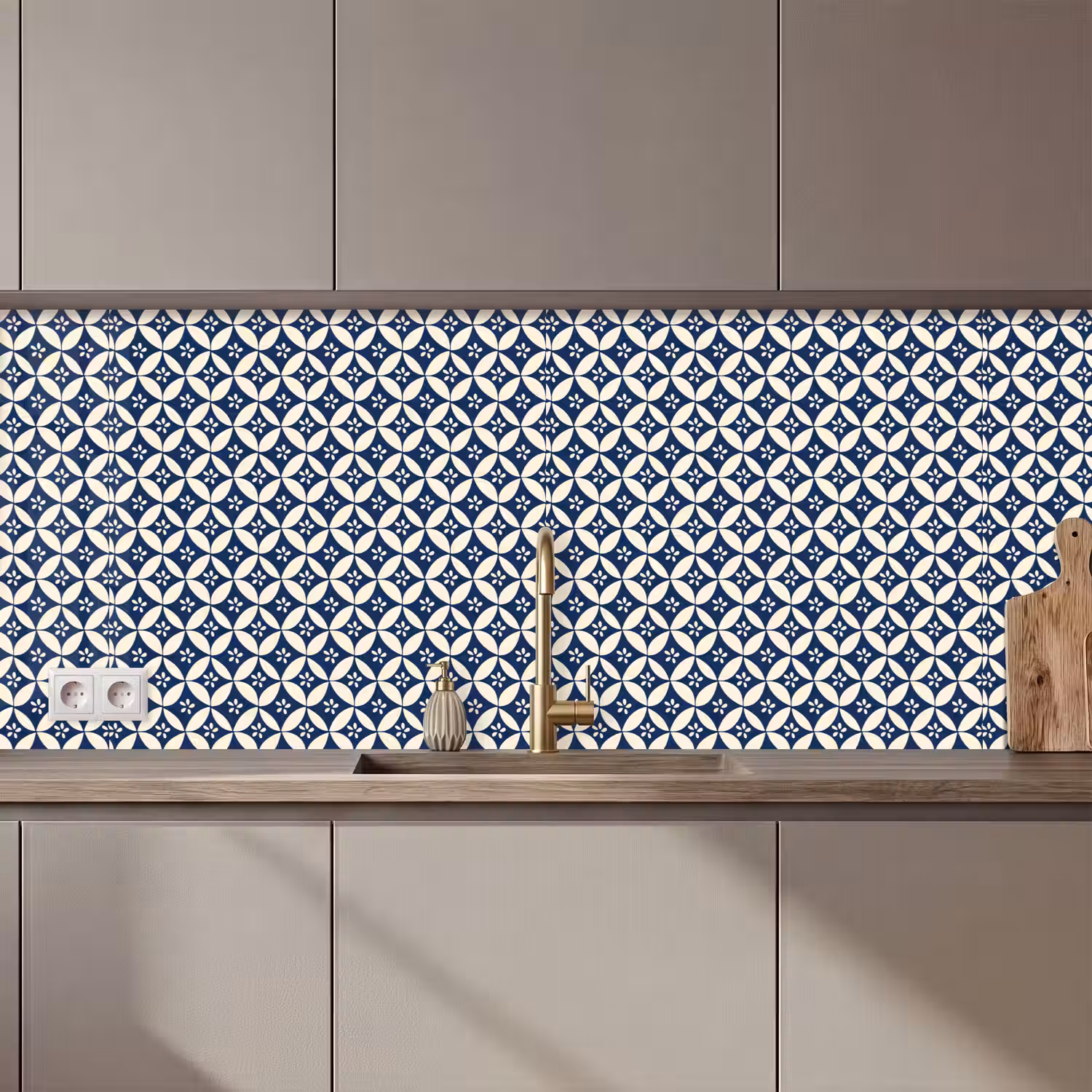 Japan - Patronen - Blauw keuken achterwand 2 middel 871 zz_3dshopping