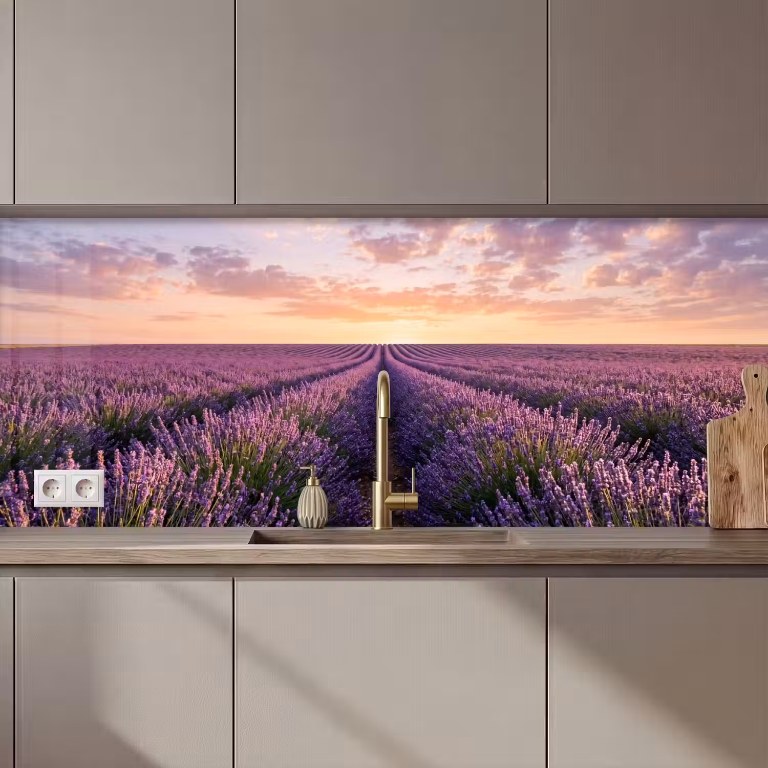 Landschap - Lavendelveld - Paars keuken achterwand 2 middel zz_3dshopping