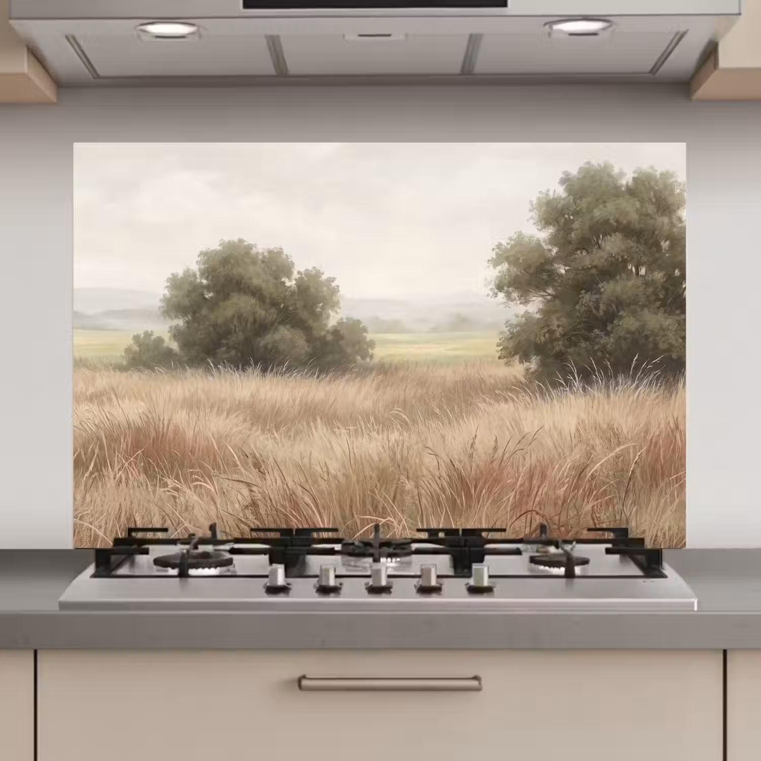 Landschap - Minimalistisch - Beige keuken achterwand 2 middel zz_3dshopping