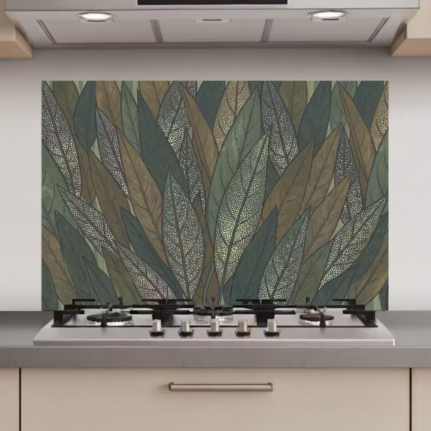 Bladeren - Patroon - Gestippeld - Natuur - Groen keuken achterwand spatscherm klein -3d_website