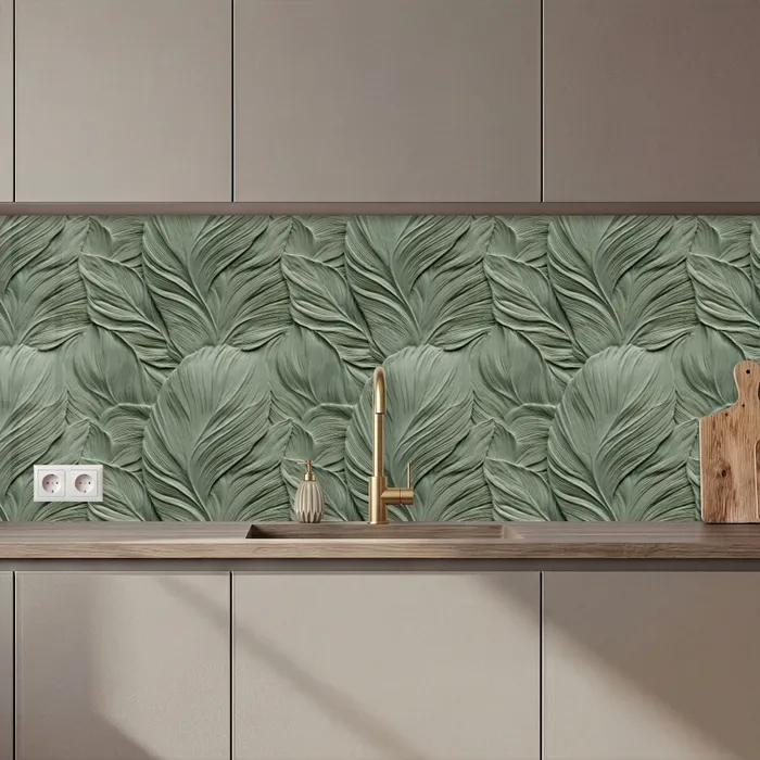 Bladeren - Textuur - Groen keuken achterwand 2 middel 871 zz_3dshopping