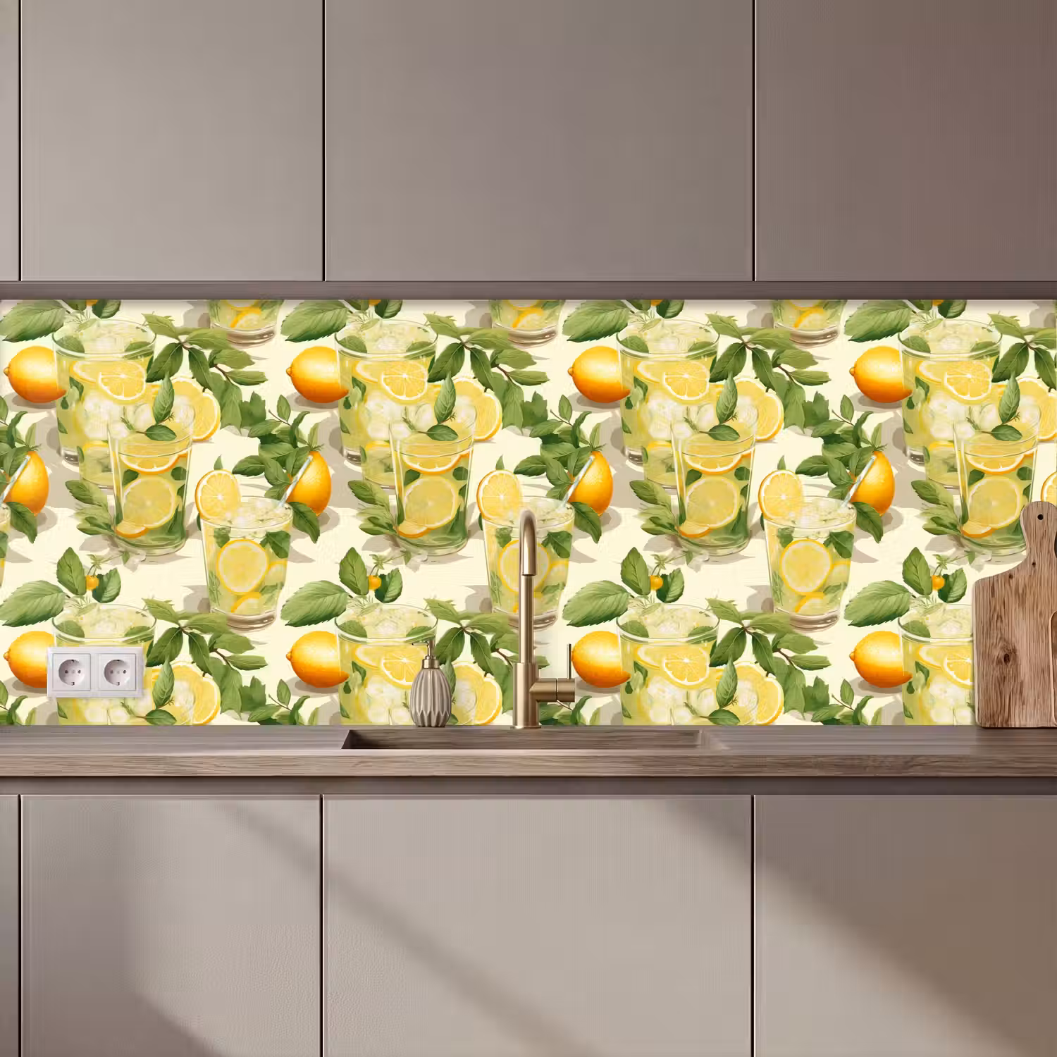 Citroen - Drankje - Glas - Munt keuken achterwand 2 middel 871 zz_3dshopping