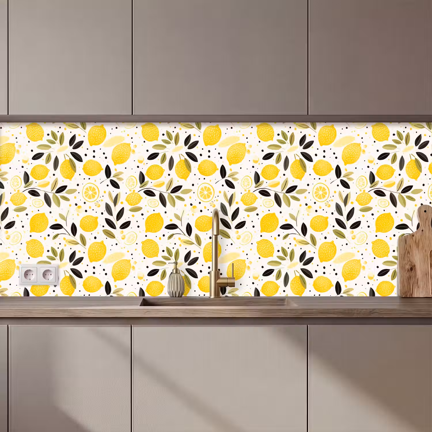 Citroenen - Geel - Wit - Stippen keuken achterwand 2 middel 871 zz_3dshopping