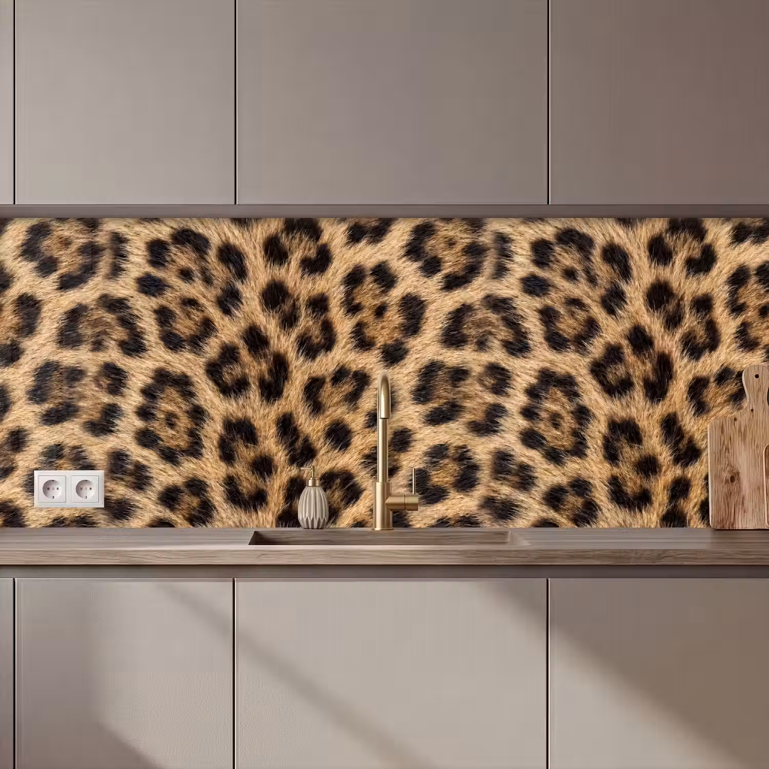 Luipaard - Vacht - Klassiek - Bruin keuken achterwand 2 middel zz_3dshopping