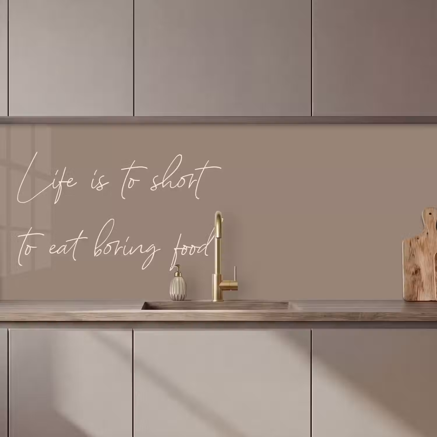 Life is to short to eat boring food keuken achterwand 2 middel zz_3dshopping