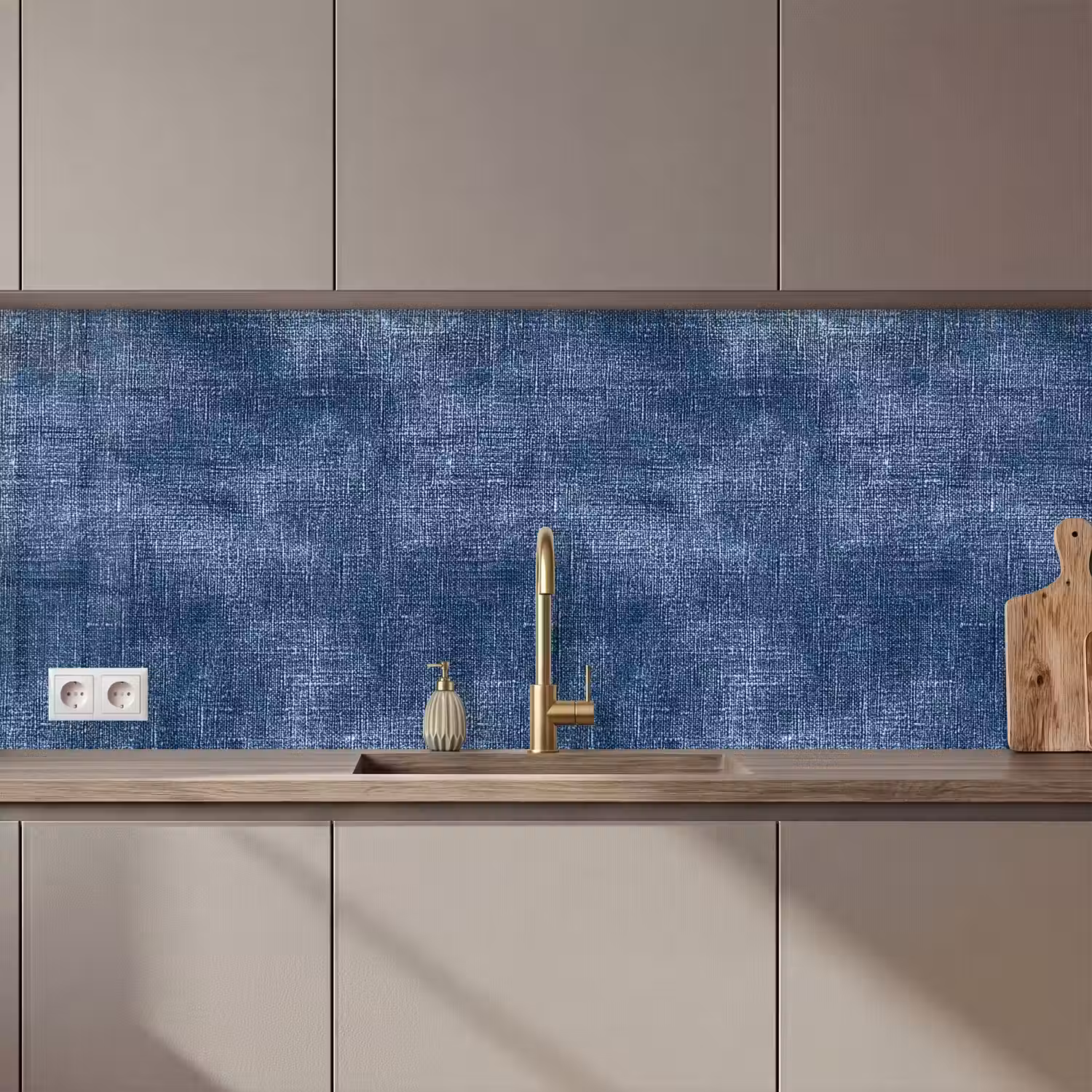 Linnen - Textuur - Patroon - Denim - Rustiek keuken achterwand 2 middel 871 zz_3dshopping