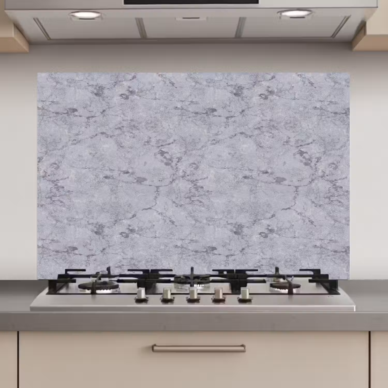Marmerplaat - Patroon - Grijs keuken achterwand spatscherm klein 900 -3d_website
