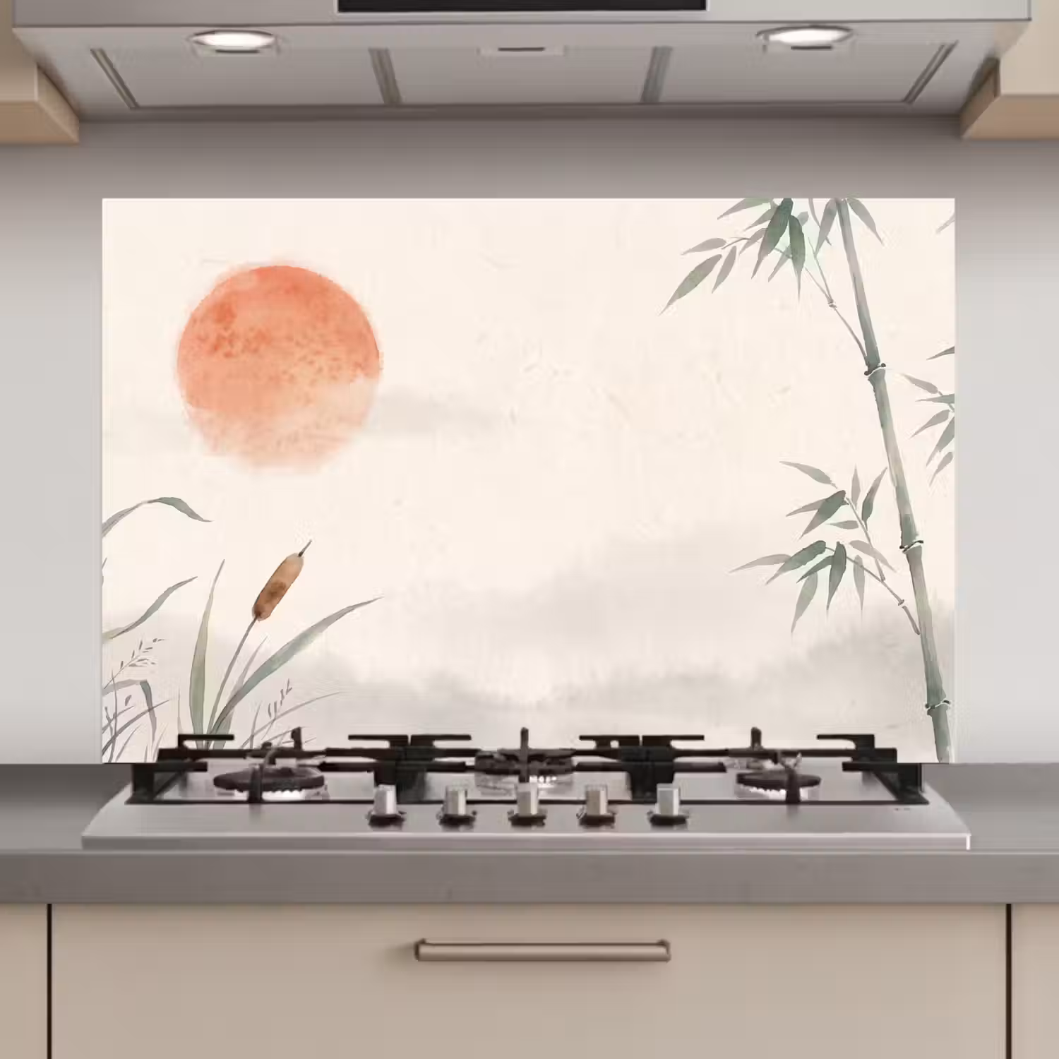 Minimalistisch - Bamboe - Groen keuken achterwand 2 middel zz_3dshopping