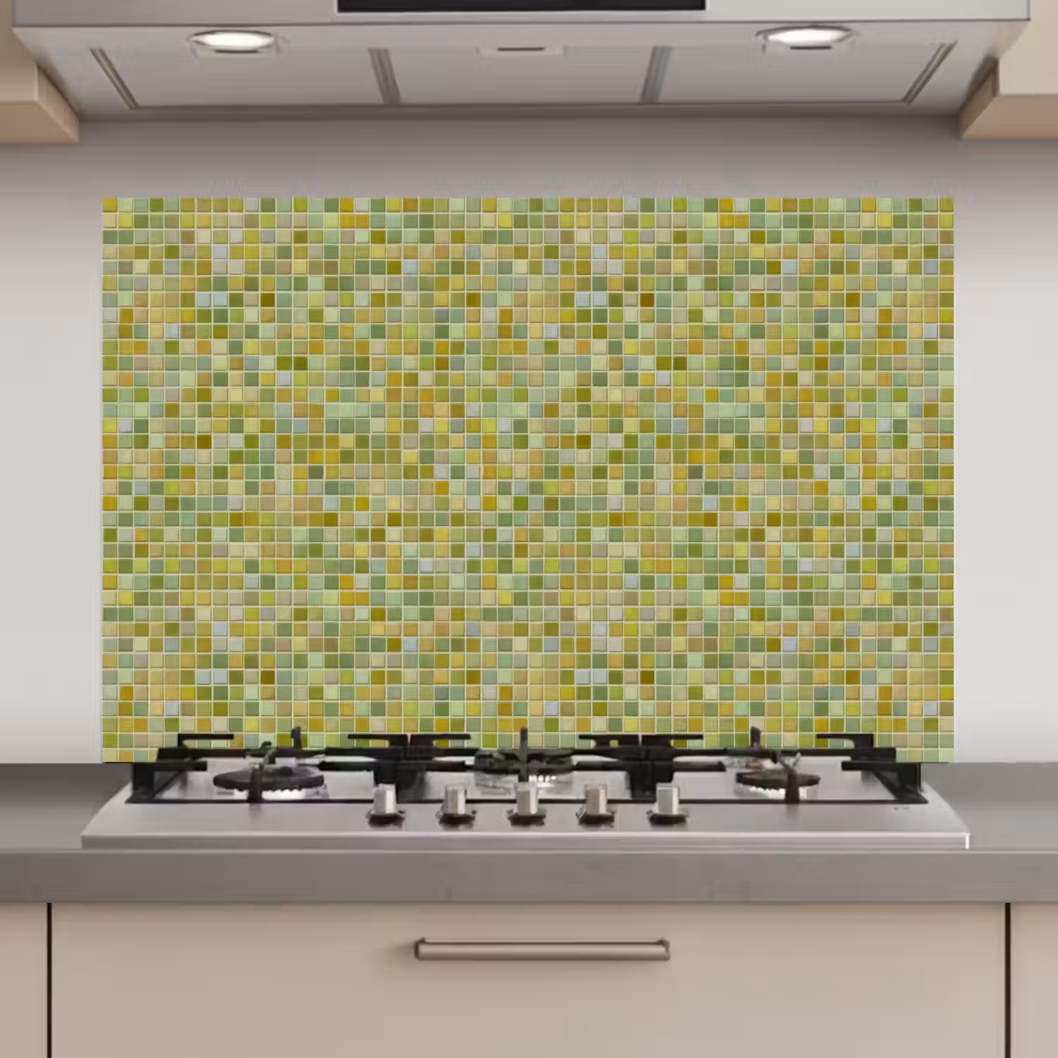 Mozaïek - Patroon - Groen keuken achterwand spatscherm klein 900 -3d_website