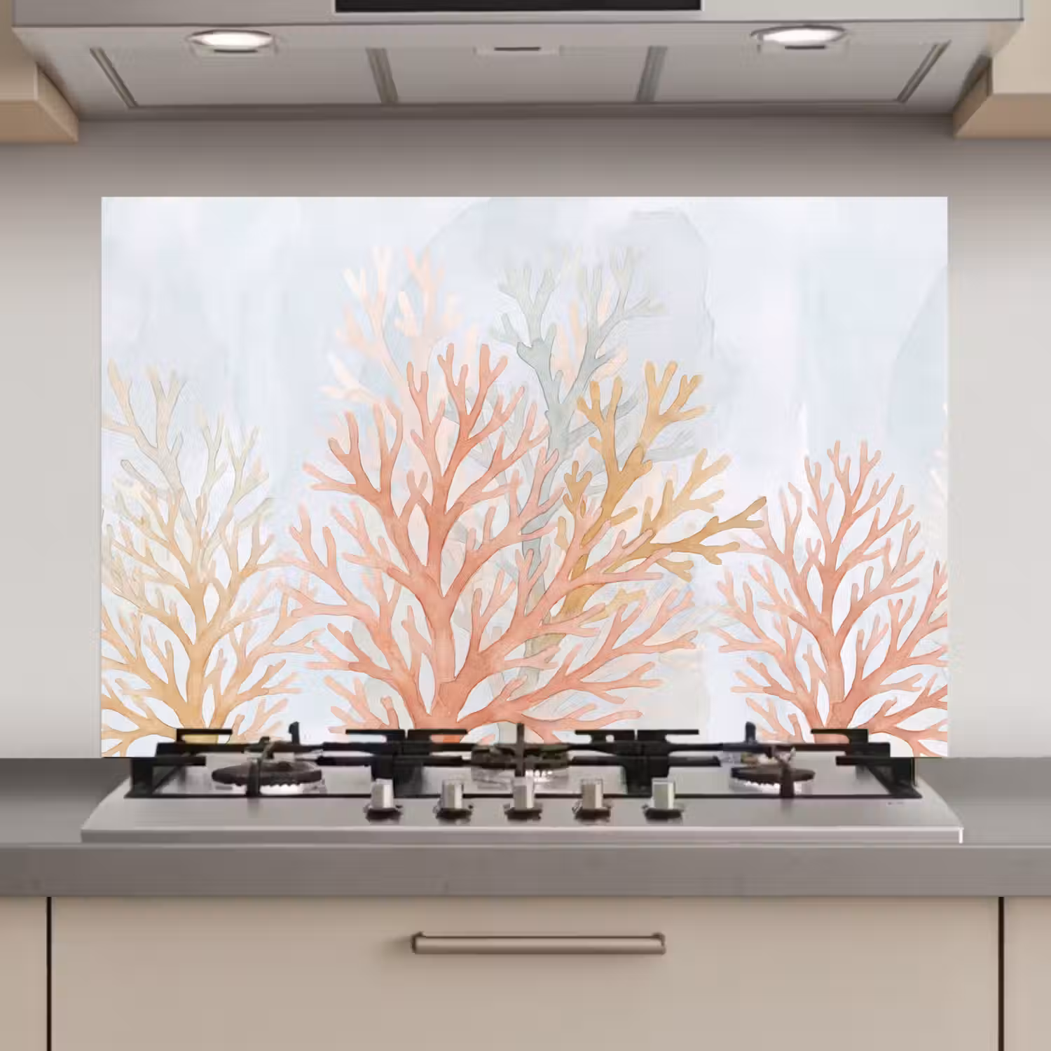 Natuur - Abstract - Aquarel - Organisch - Warm keuken achterwand spatscherm klein -3d_website