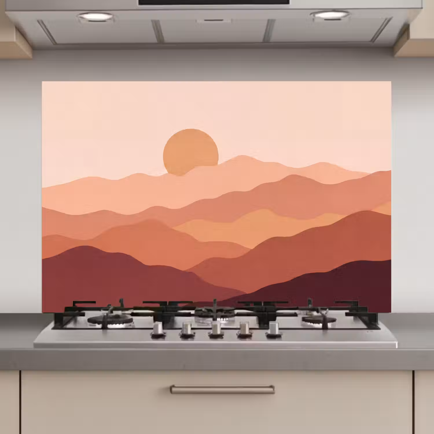 Natuur - Heuvels - Abstract - Modern - Oranje keuken achterwand spatscherm klein -3d_website