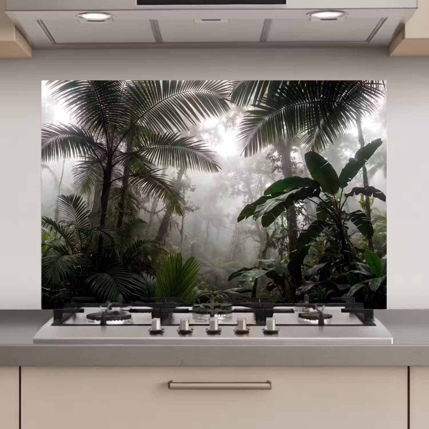 Natuur - Jungle - Mist - Groen - Bladeren keuken achterwand spatscherm klein -3d_website