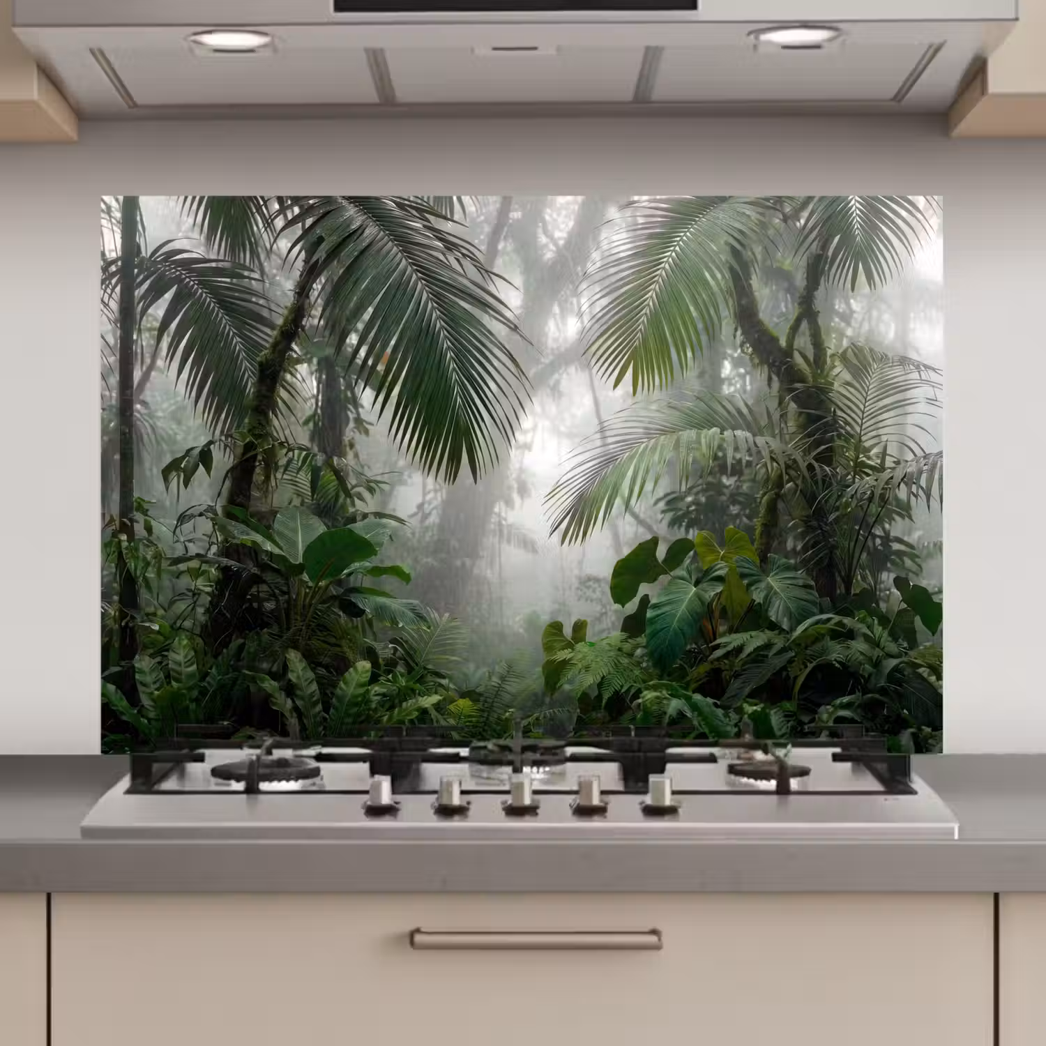Natuur - Jungle - Mist - Tropisch - Groen keuken achterwand spatscherm klein -3d_website
