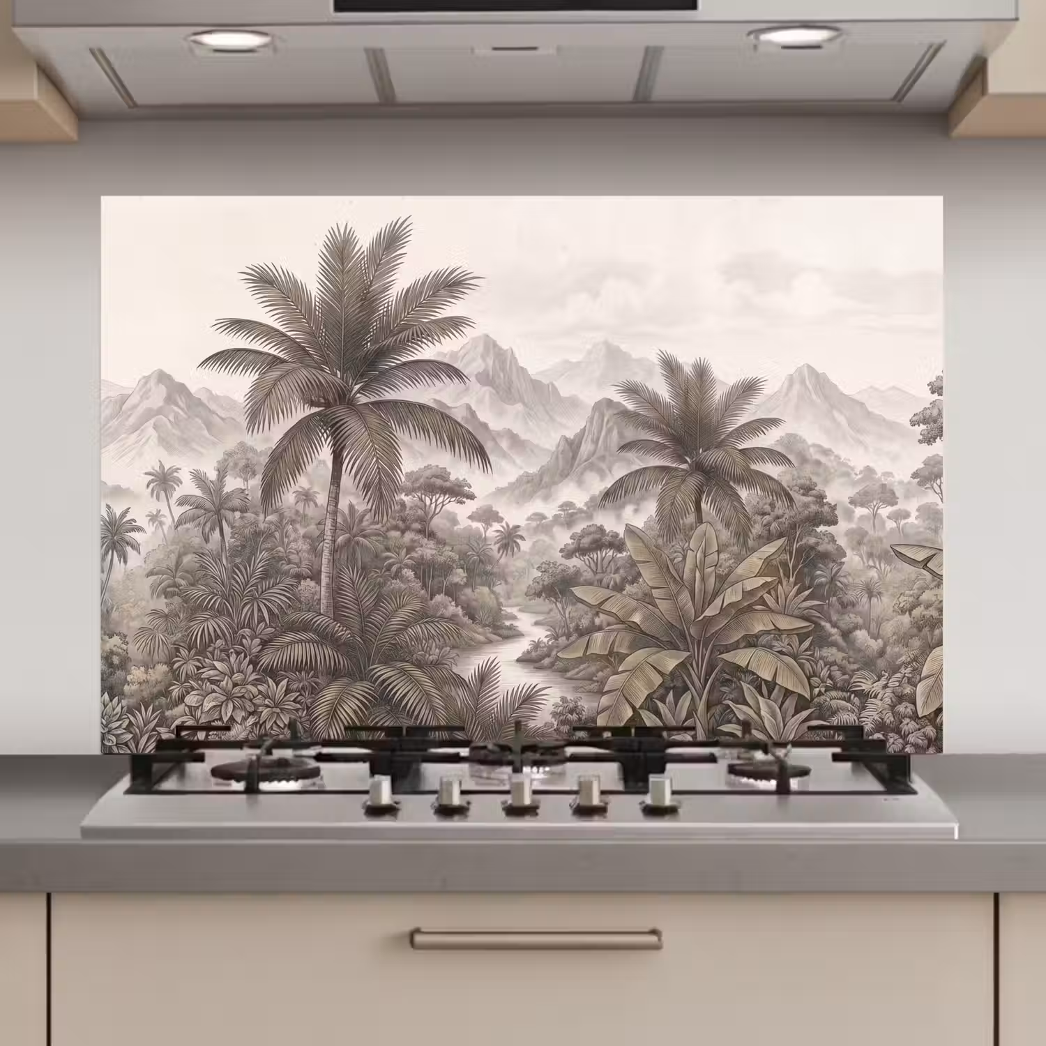 Natuur - Bergen - Rivier - Tropisch - Vintage keuken achterwand spatscherm klein -3d_website