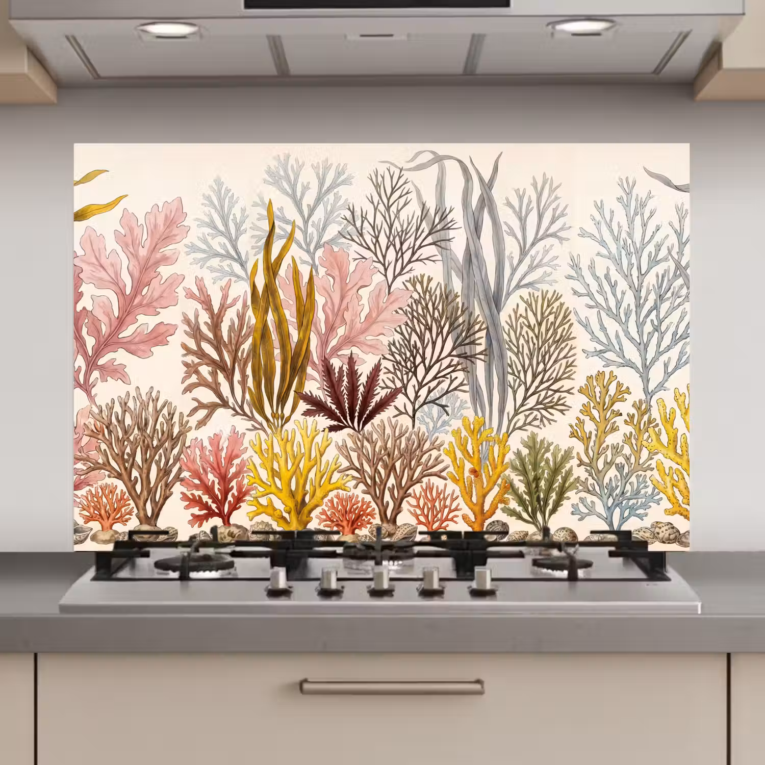 Natuur - Onderwater - Botanisch - Vintage - Kleurrijk keuken achterwand spatscherm klein -3d_website