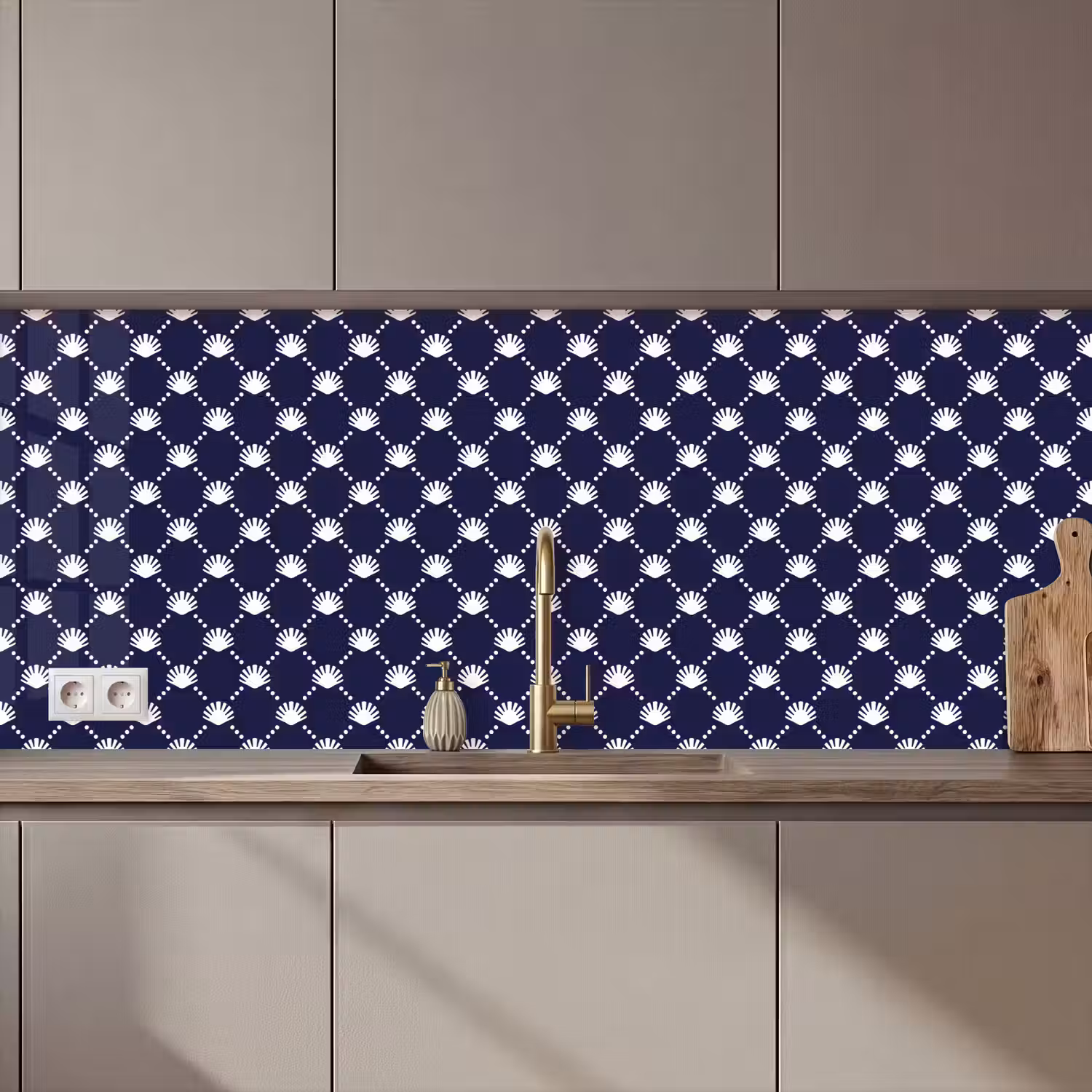 Oceaan - Schelp - Blauw - Wit keuken achterwand 2 middel 871 zz_3dshopping