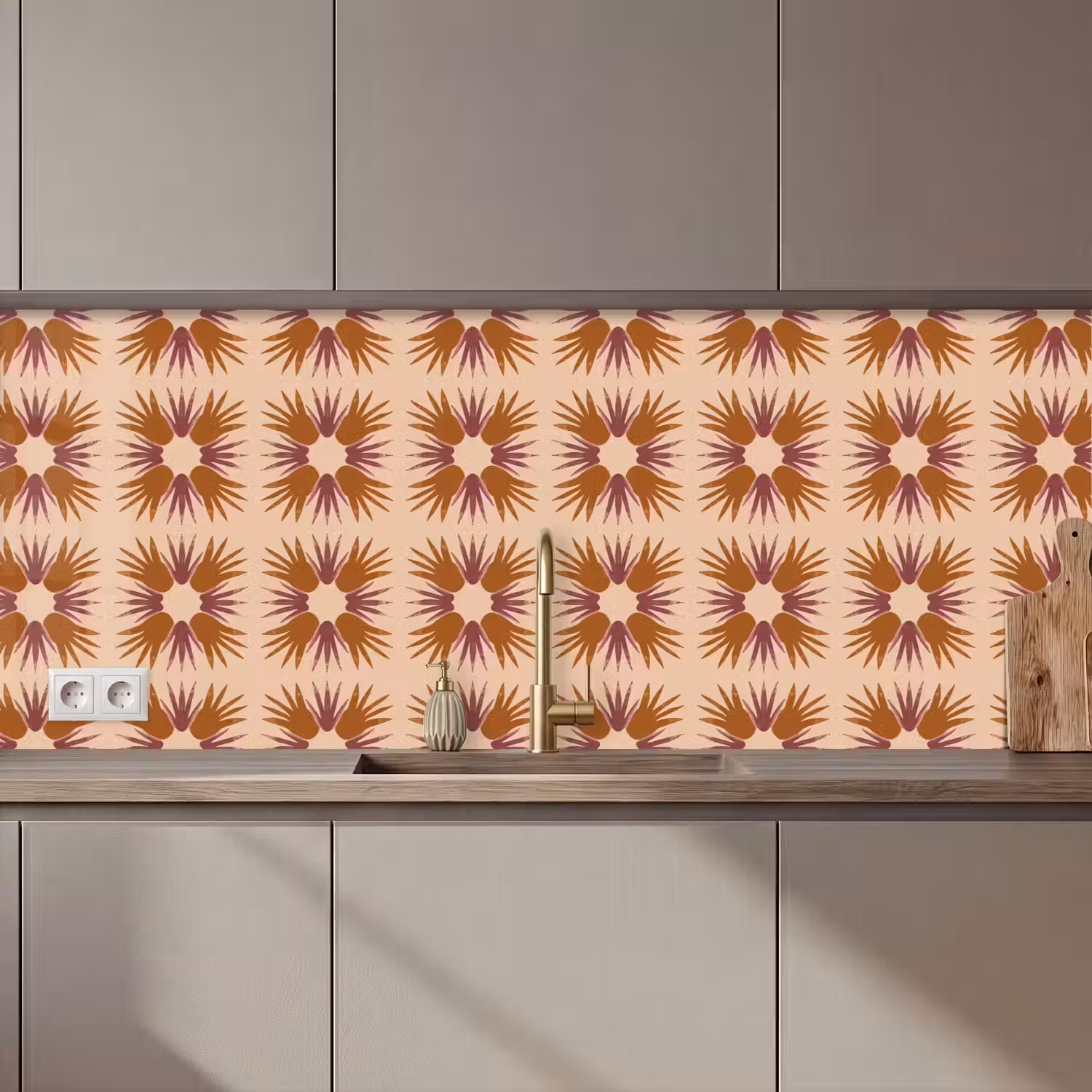 Ornament - Patroon - Oker keuken achterwand 2 middel 871 zz_3dshopping