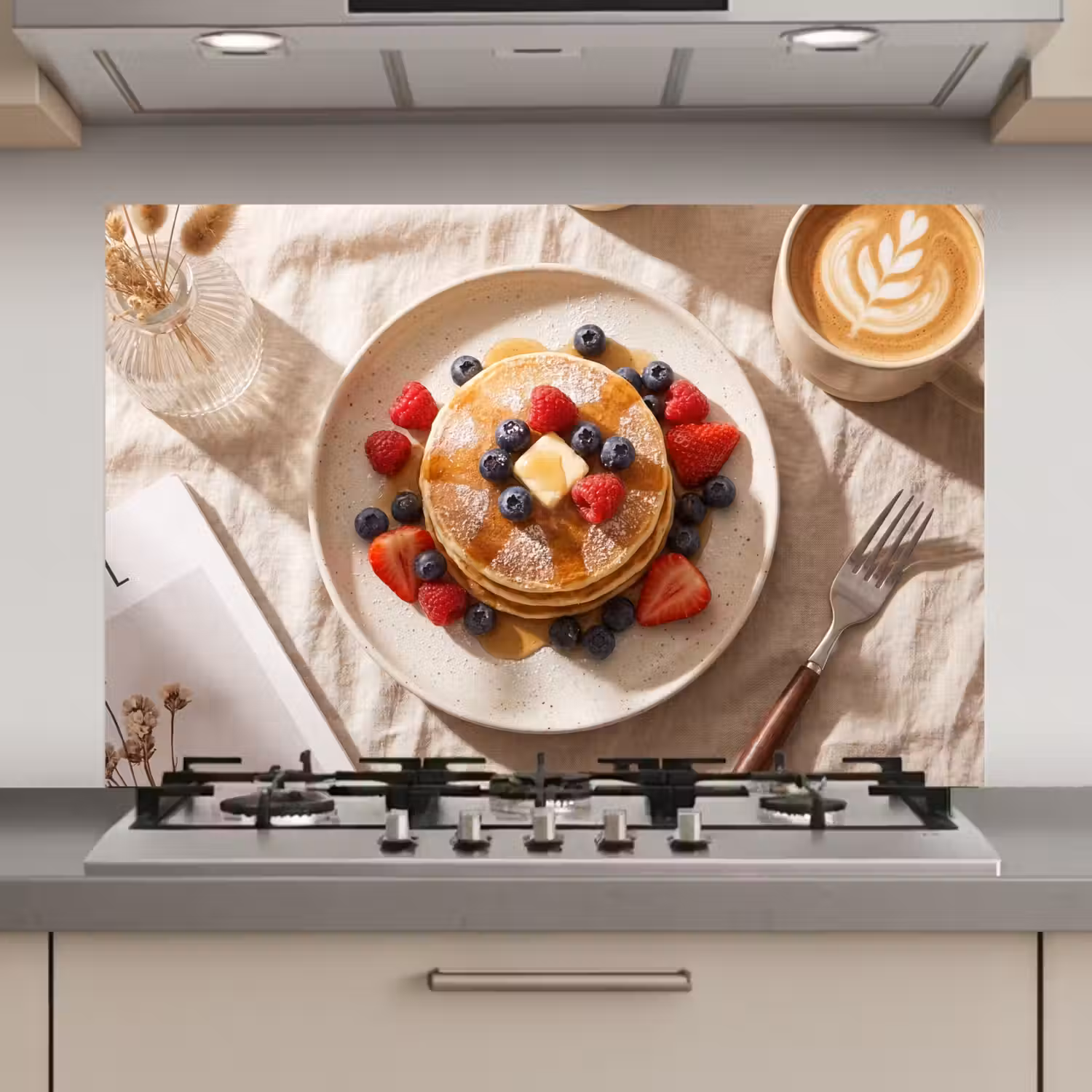 Pannenkoeken - Bessen - Ontbijt - Modern - Beige keuken achterwand spatscherm klein -3d_website